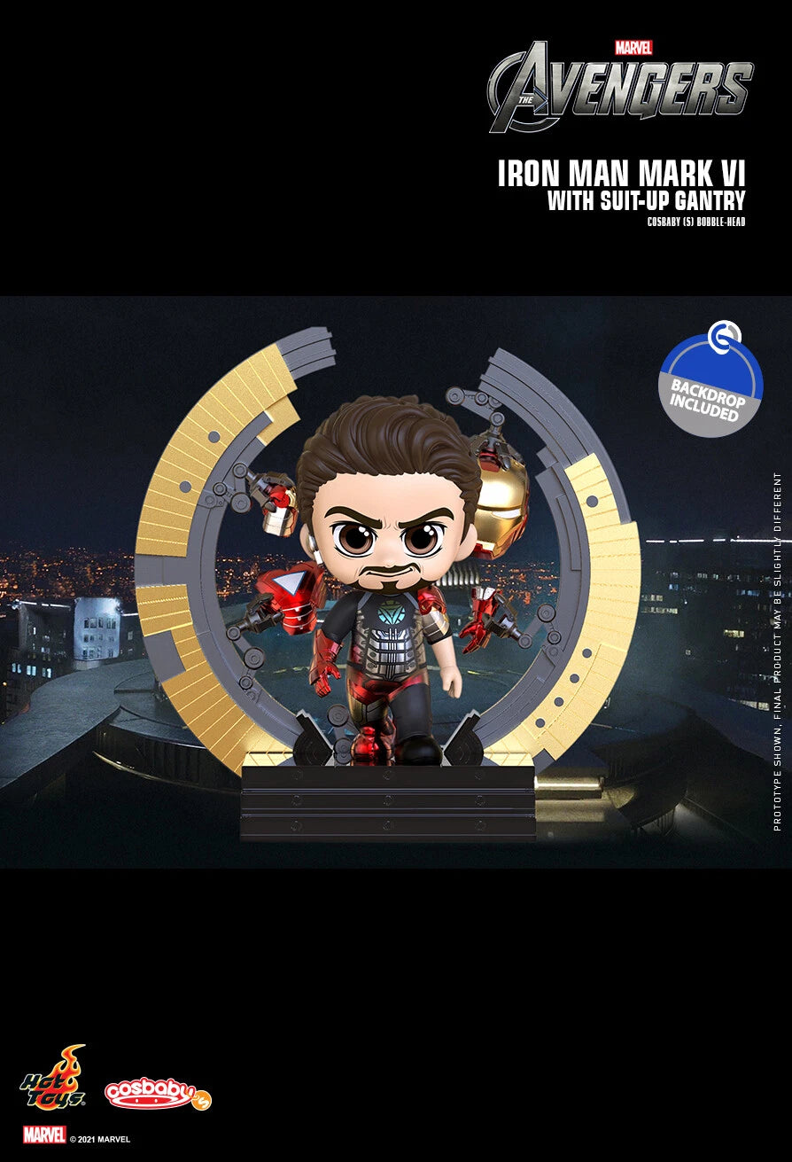Marvel x Hot Toys The Avengers COSB869 Iron Man Mk VI with Suit-Up Gantry Cosbaby