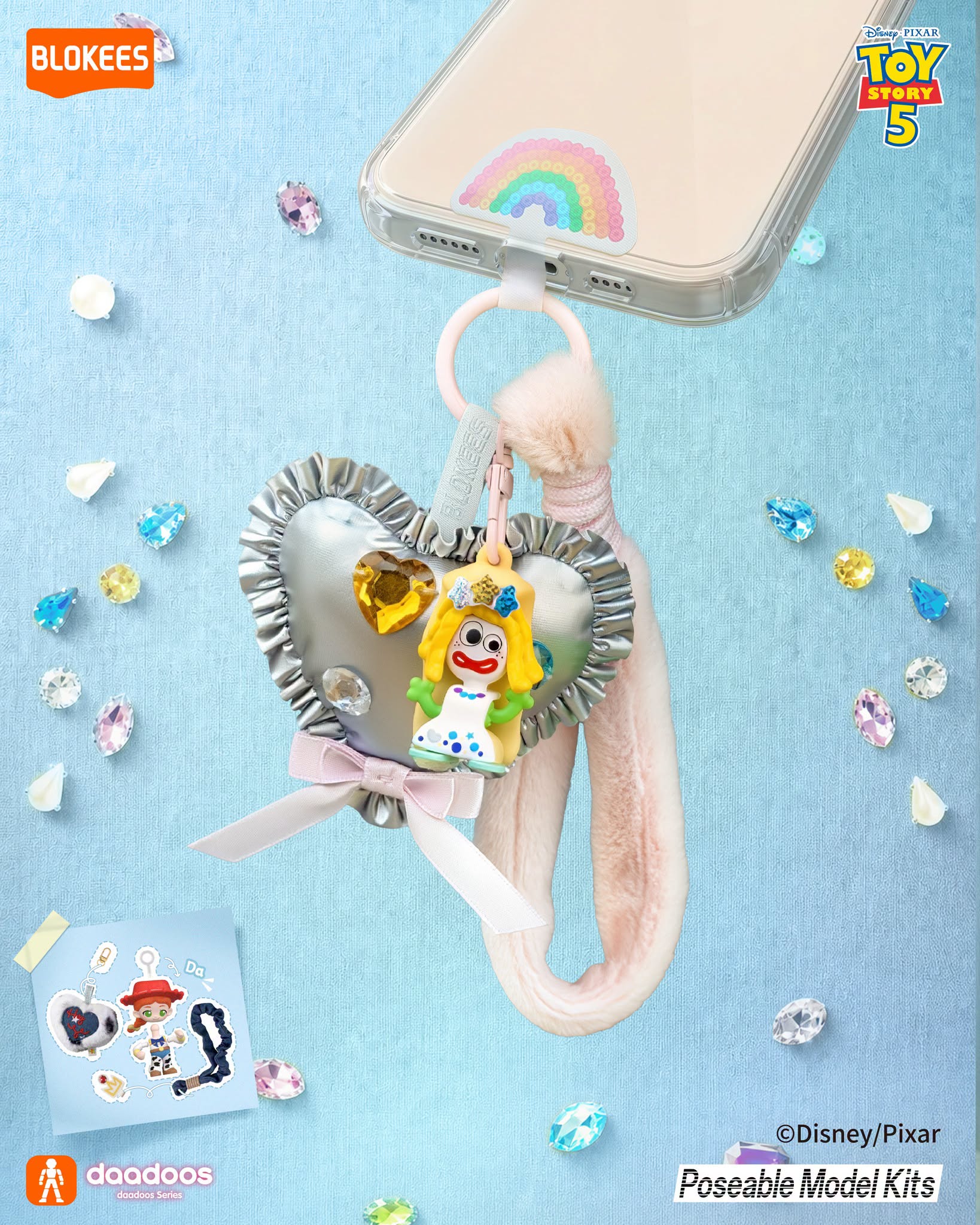Blokees Toy Story 5 daadoos Art01 Heartful Playtime Phone Charm Full Box (Case of 6pcs.)