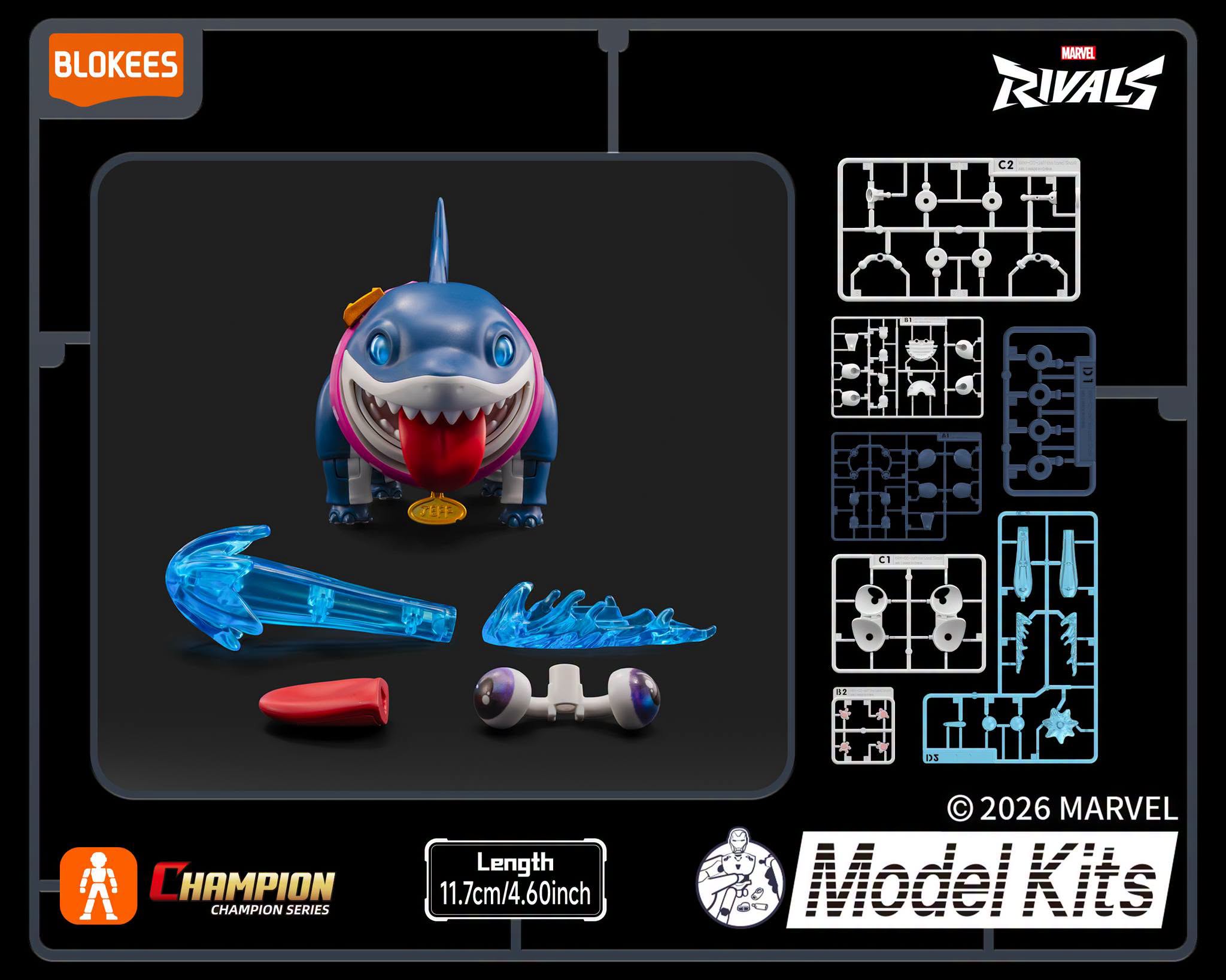 Blokees Marvel Rivals Champion Class 12 Jeff The Land Shark Model Kits