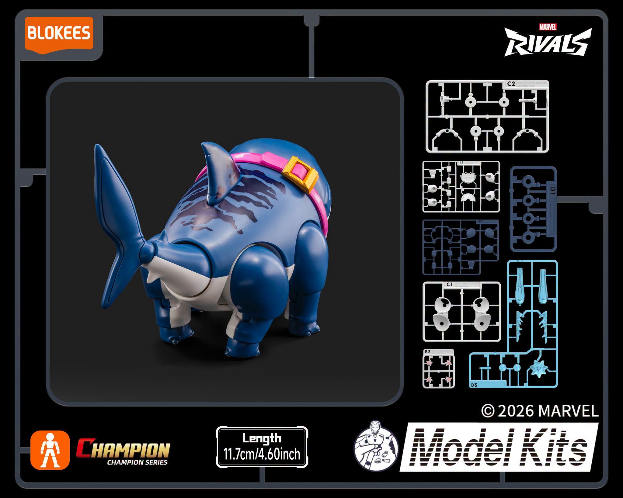 Blokees Marvel Rivals Champion Class 12 Jeff The Land Shark Model Kits