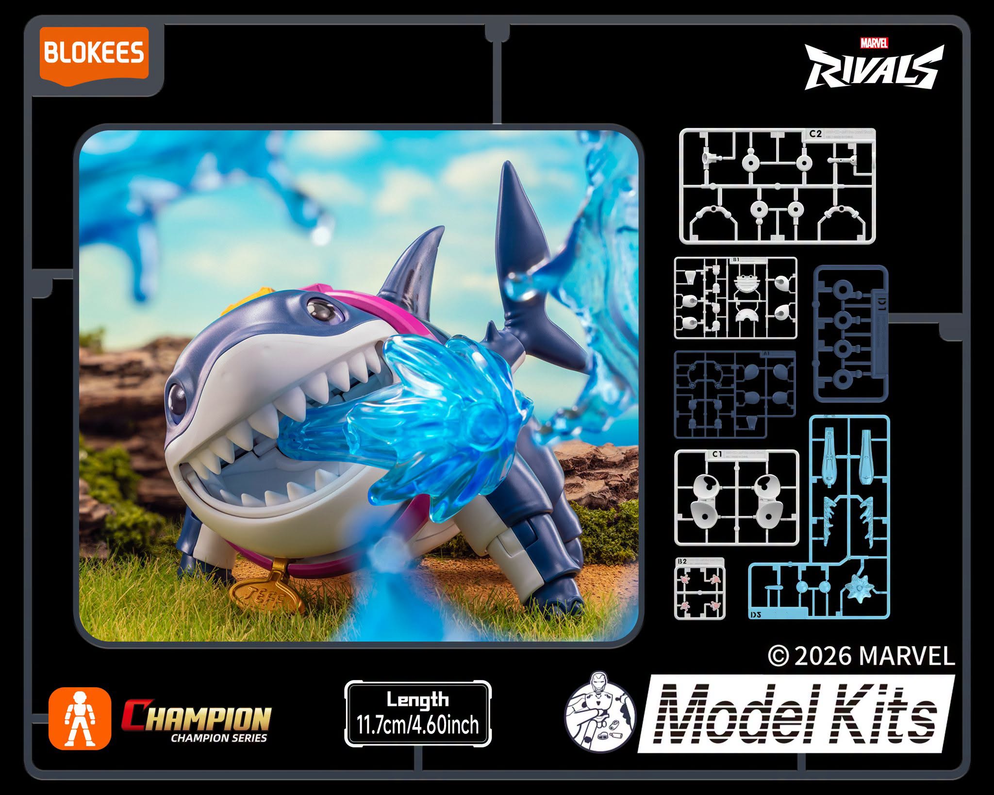 Blokees Marvel Rivals Champion Class 12 Jeff The Land Shark Model Kits