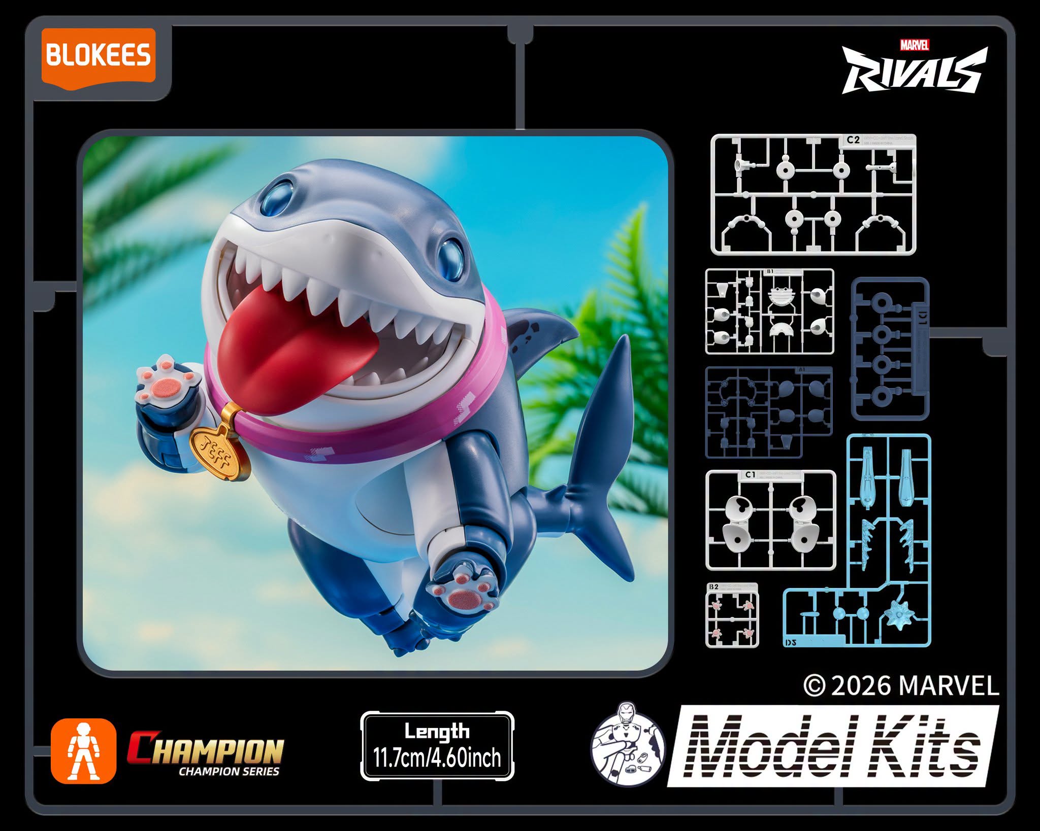 Blokees Marvel Rivals Champion Class 12 Jeff The Land Shark Model Kits
