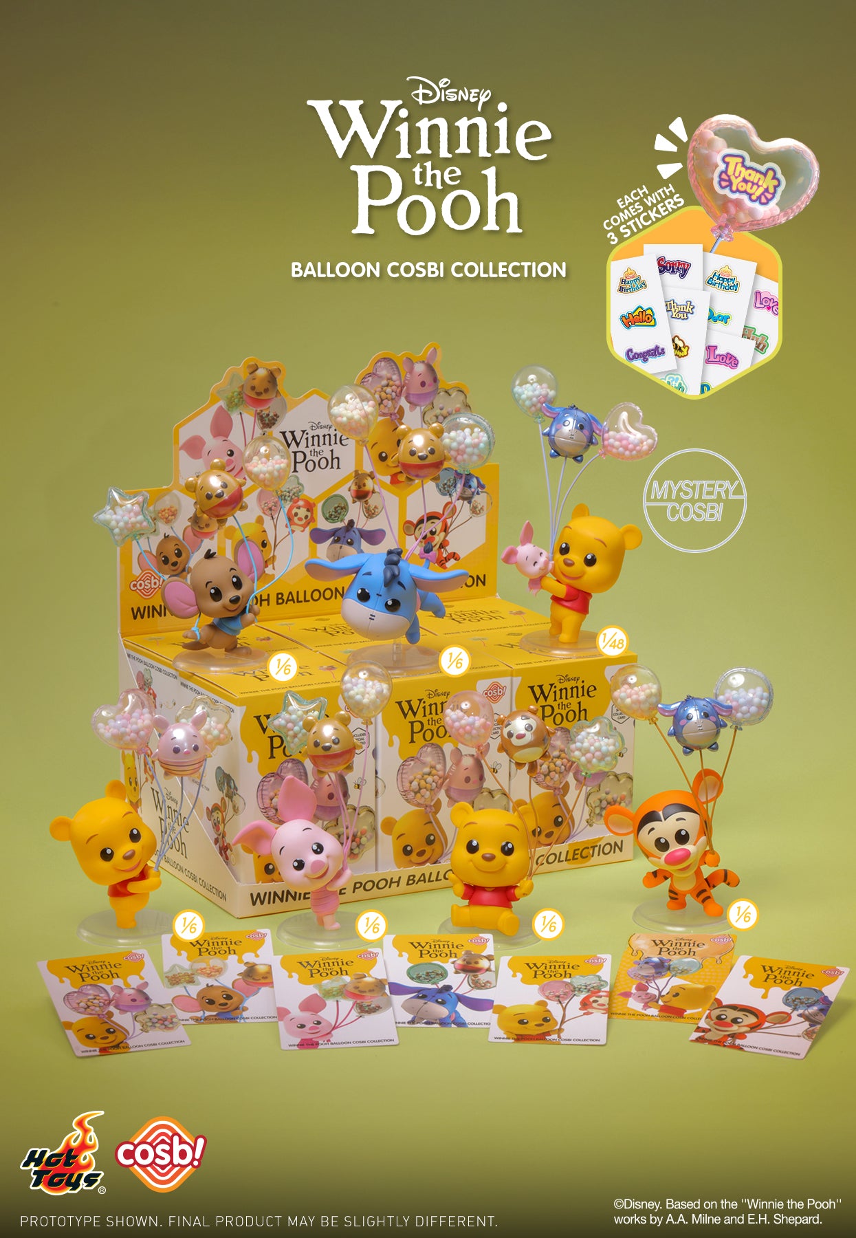 Hot Toys x Disney CBX314 Winnie the Pooh Balloon Cosbi Full Box (Case of 6pcs.)