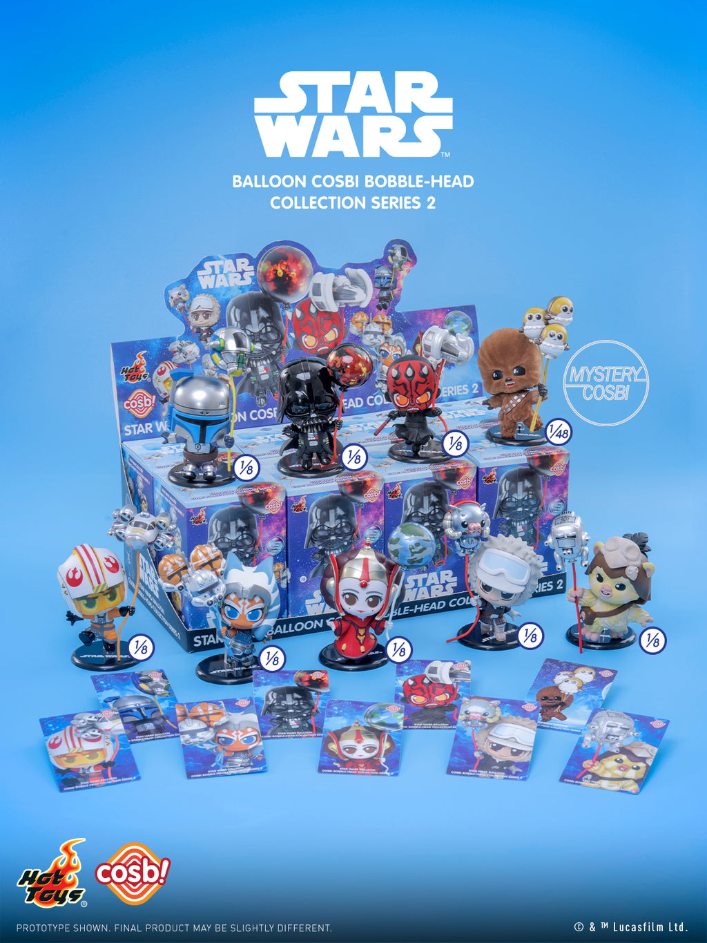 Hot Toys x Disney+ CBX316 Star Wars Balloon Cosbi Series 2 Full Box ( Case of 8pcs. )