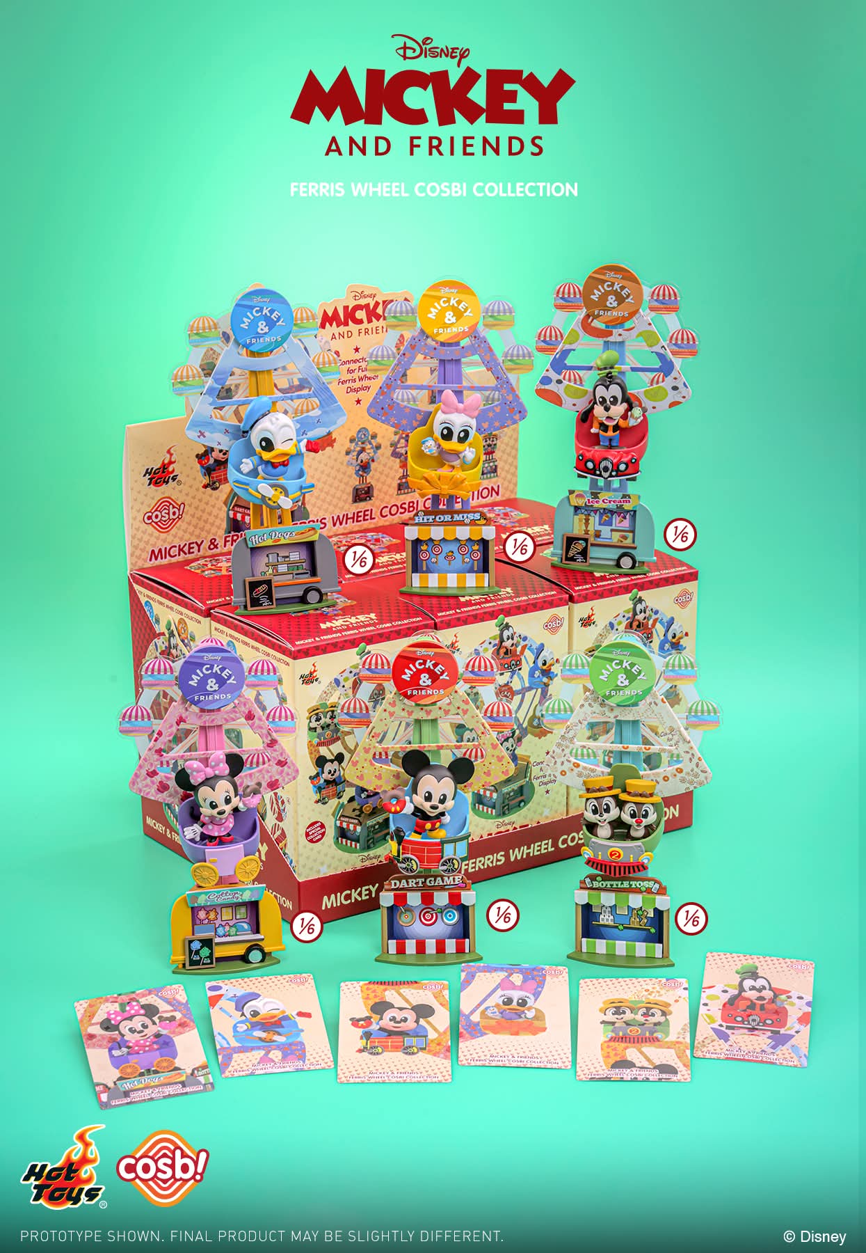 Hot Toys x Disney CBX326 Mickey & Friends Ferris Wheel Cosbi Collection Full Box (Case of 6pcs.)