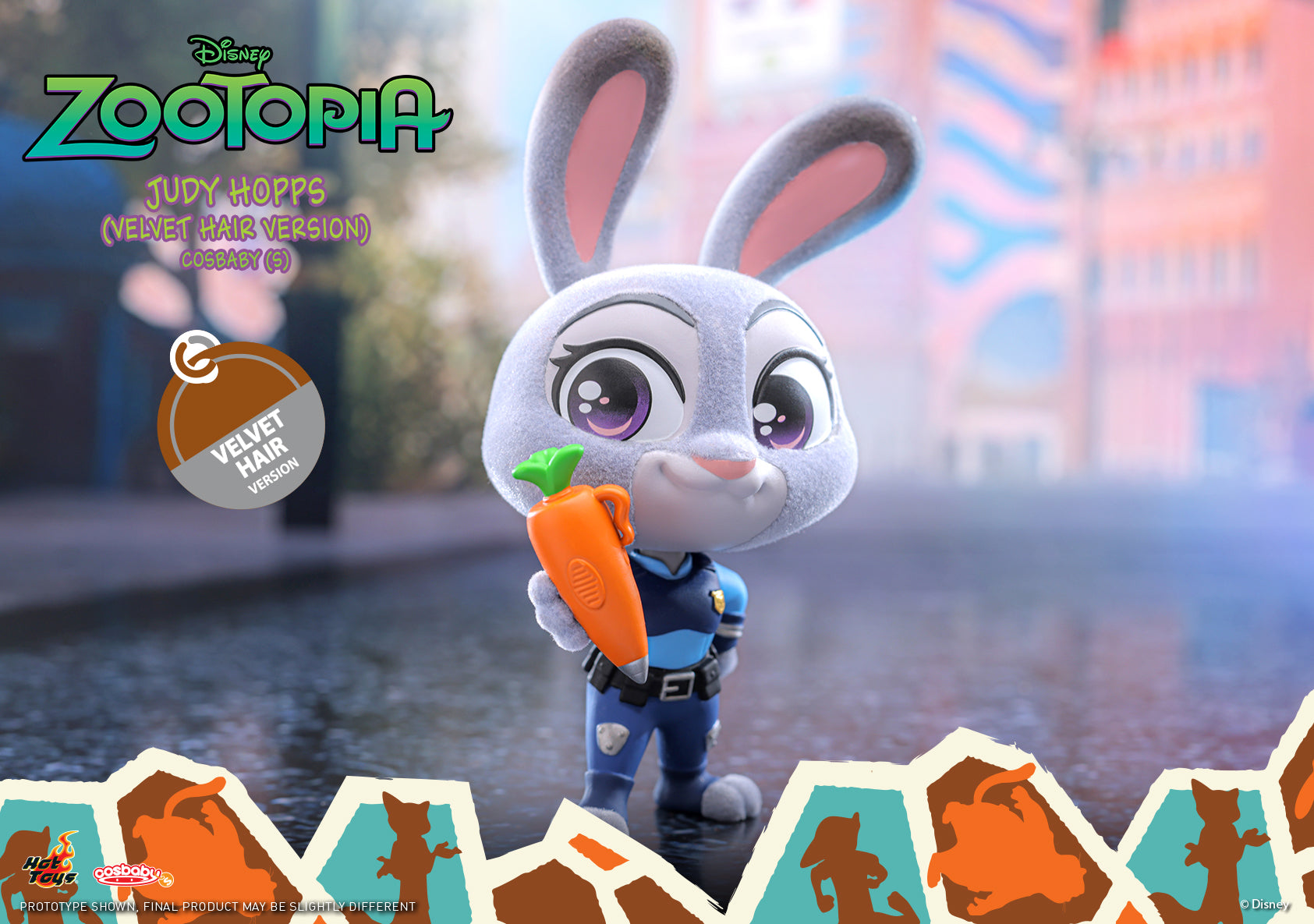 Disney x Hot Toys COSB1118 COSB1119 ZOOTOPIA Judy & Nick ( Velvet Hair ) Cosbaby