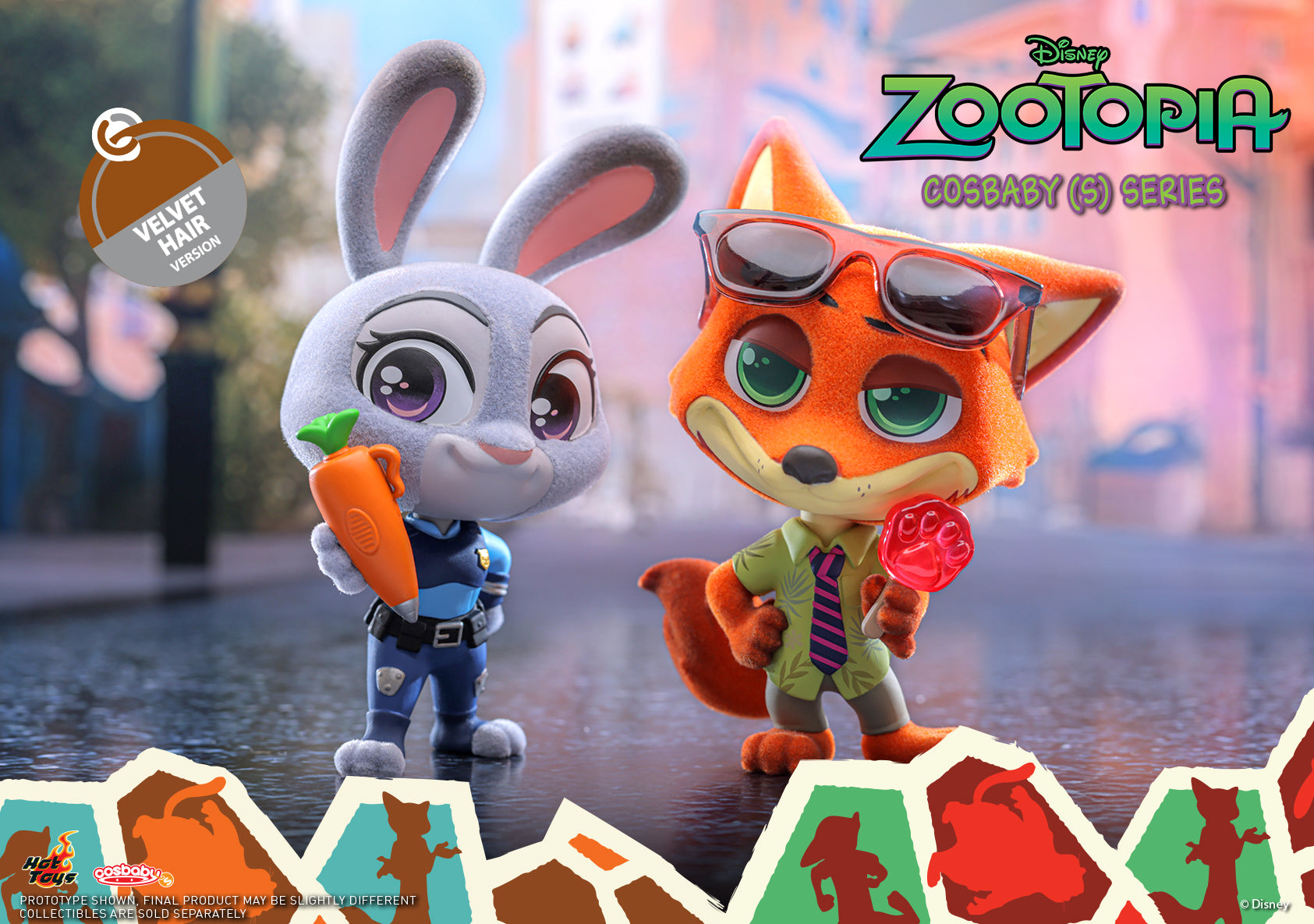 Disney x Hot Toys COSB1118 COSB1119 ZOOTOPIA Judy & Nick ( Velvet Hair ) Cosbaby