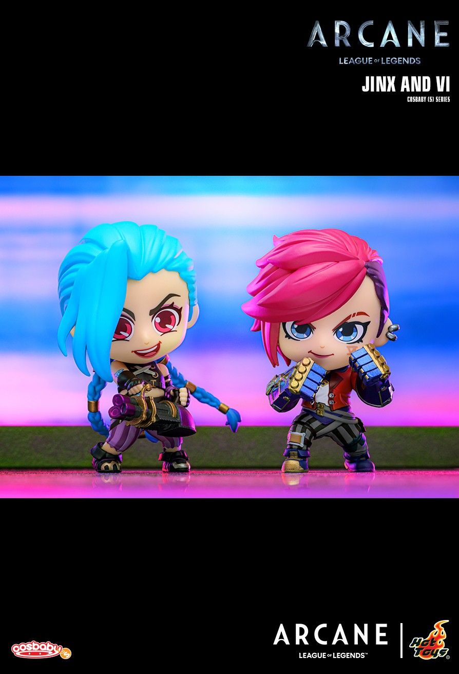 Hot Toys x Netflix COSB1101 COSB1102 ARCANE League of Legends ( Jinx & Vi ) Cosbaby
