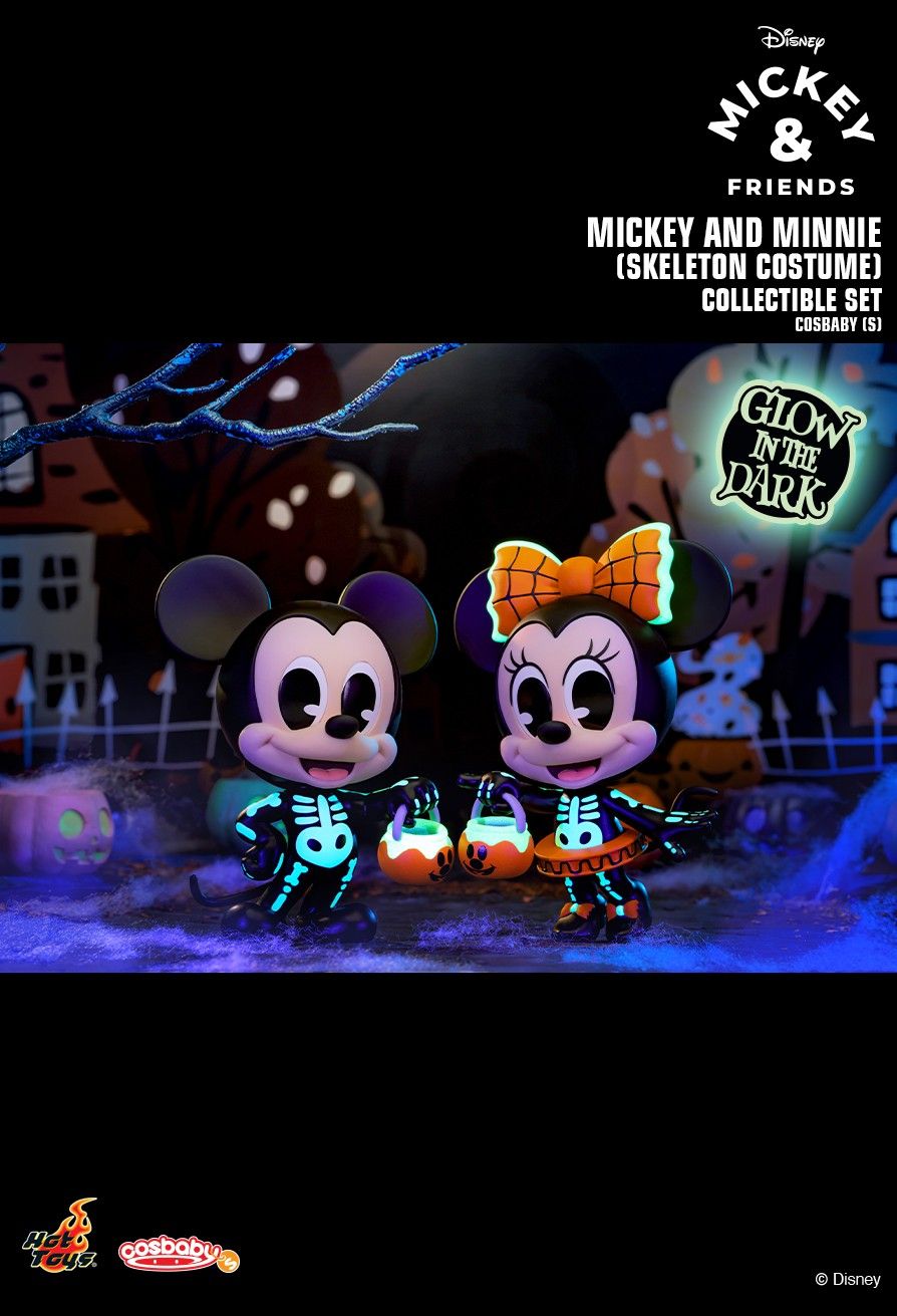 Disney Hot Toys COSB1109 Mickey and Minnie ( Skeleton Costume ) Cosbaby Box Set