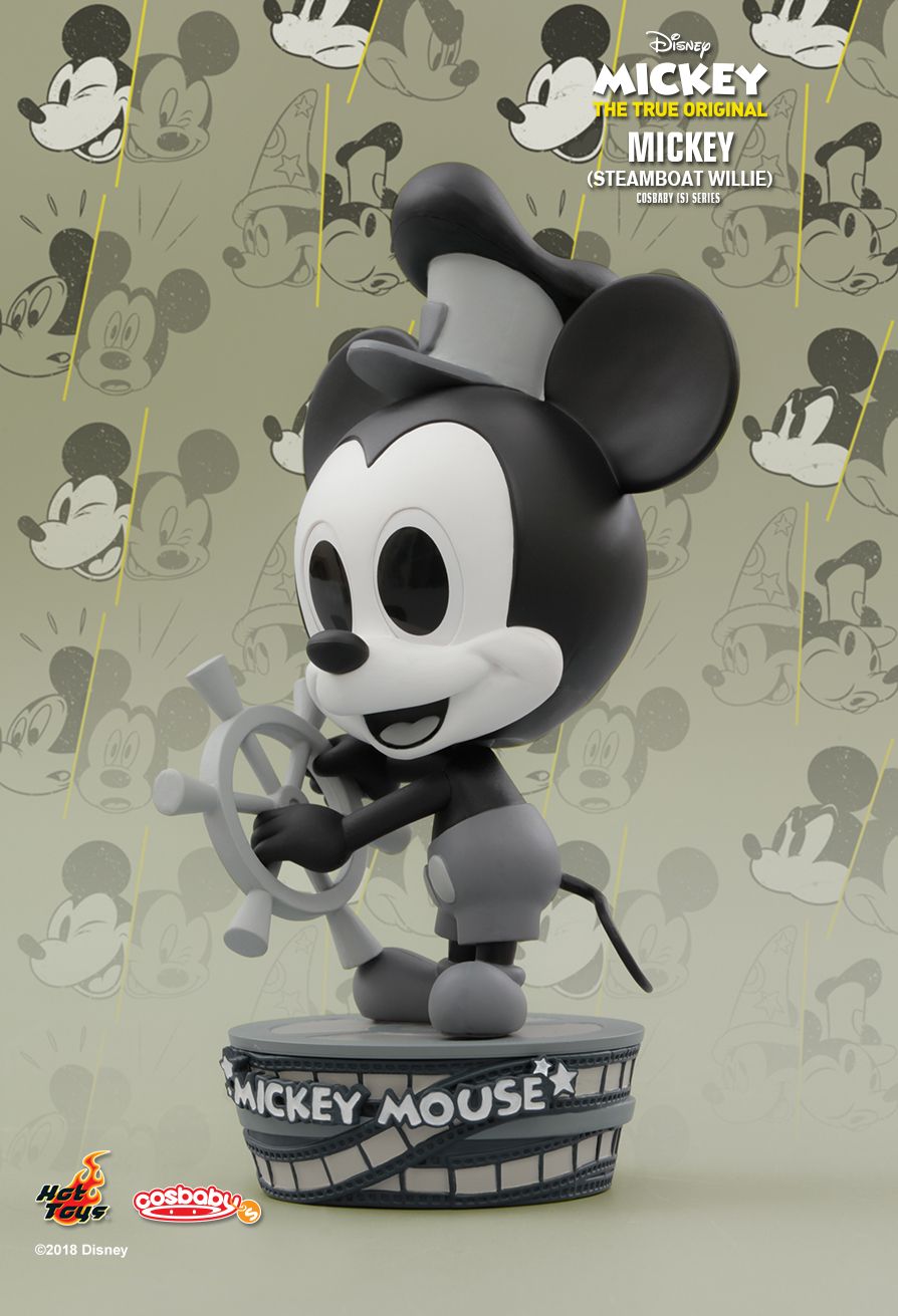 Disney x Hot Toys COSB527 Mickey 90th Anniversary Mickey (Steamboat Willie) Cosbaby