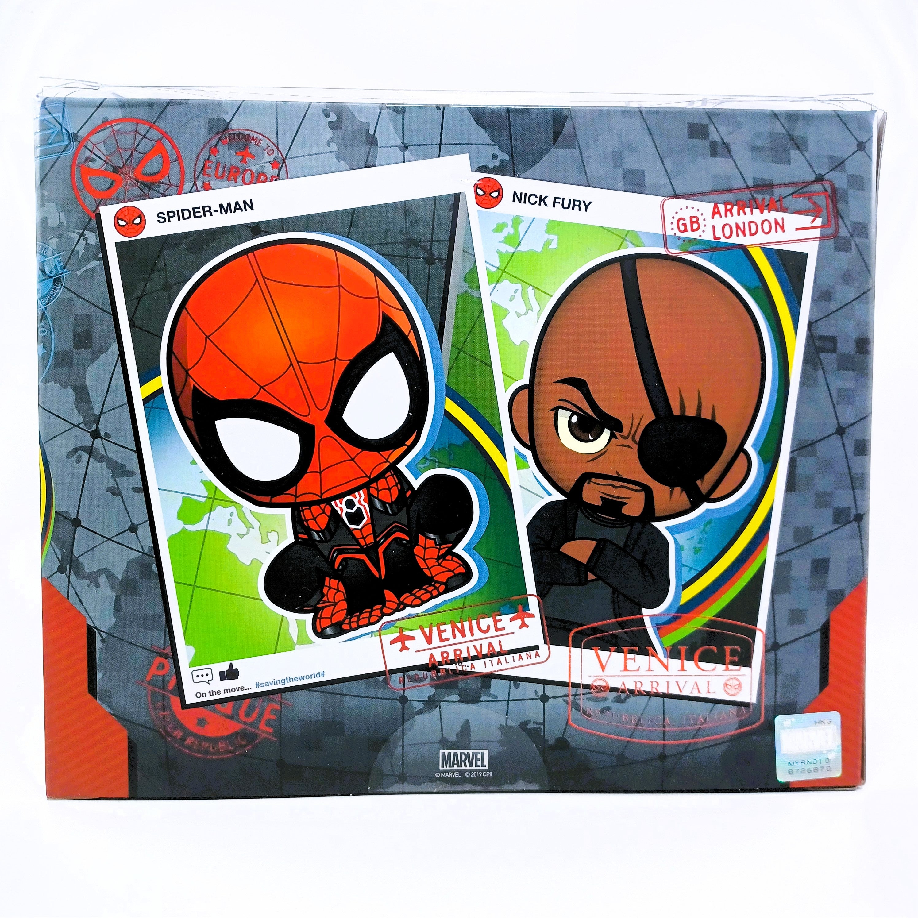 Marvel x Hot Toys COSB632 Spider-Man: FAR FROM HOME Spider-Man & Nick Fury Cosbaby Collectible Set