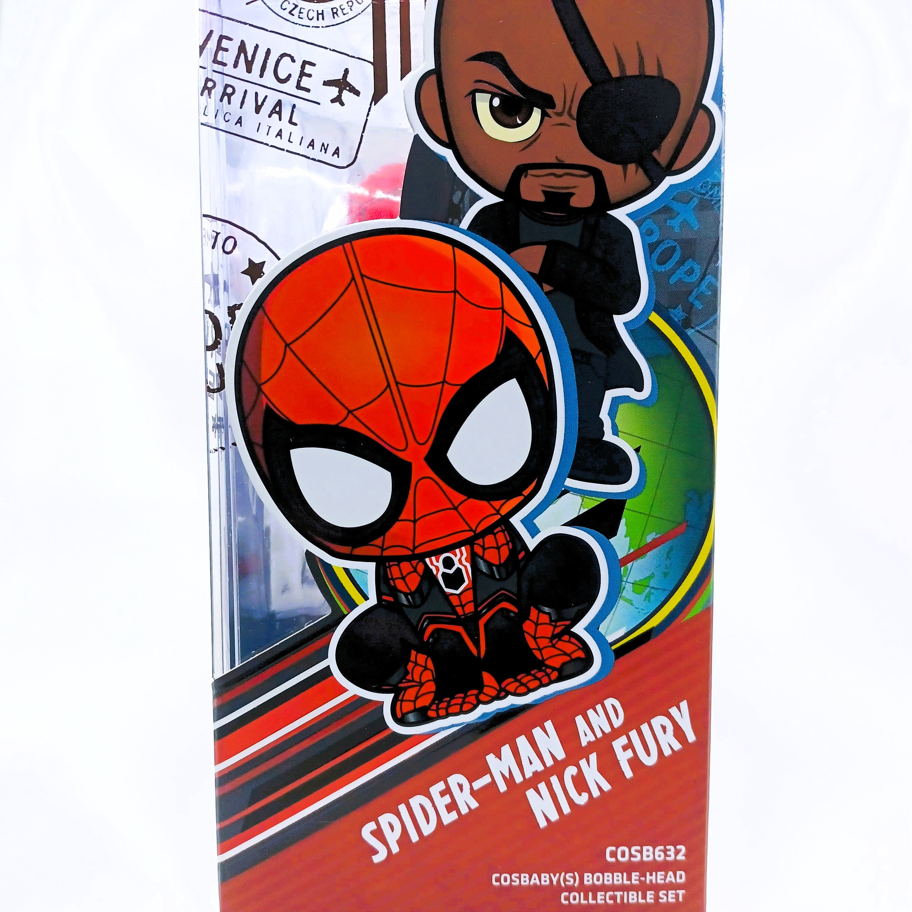 Marvel x Hot Toys COSB632 Spider-Man: FAR FROM HOME Spider-Man & Nick Fury Cosbaby Collectible Set