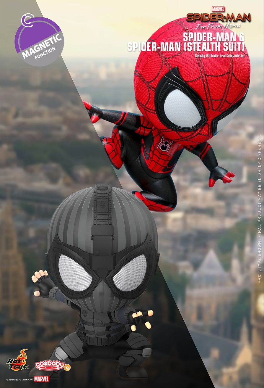 Marvel x Hot Toys COSB634 Spider-Man: FAR FROM HOME Spider-Man & Spider-Man (Stealth Suit) Cosbaby Collectible Set