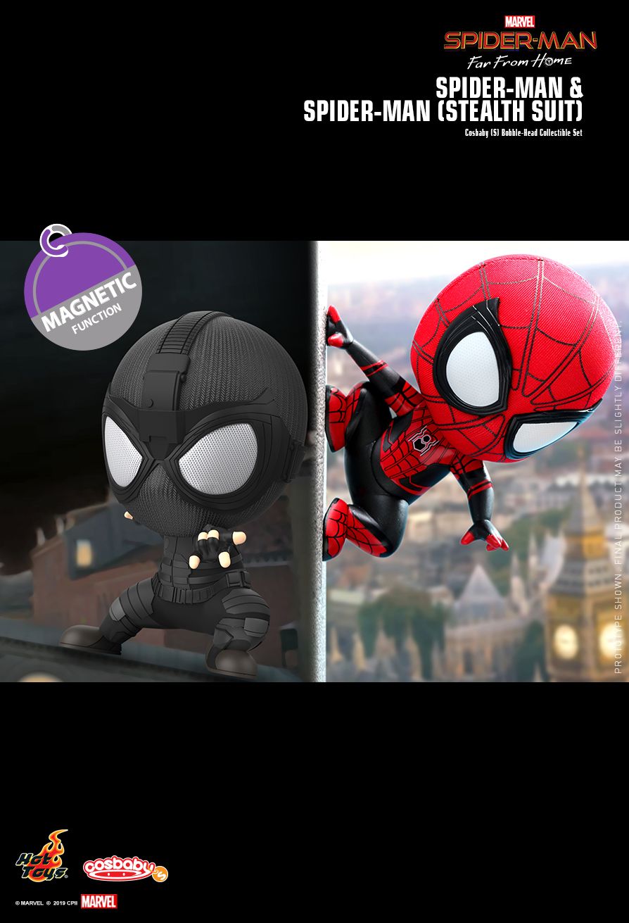 Marvel x Hot Toys COSB634 Spider-Man: FAR FROM HOME Spider-Man & Spider-Man (Stealth Suit) Cosbaby Collectible Set