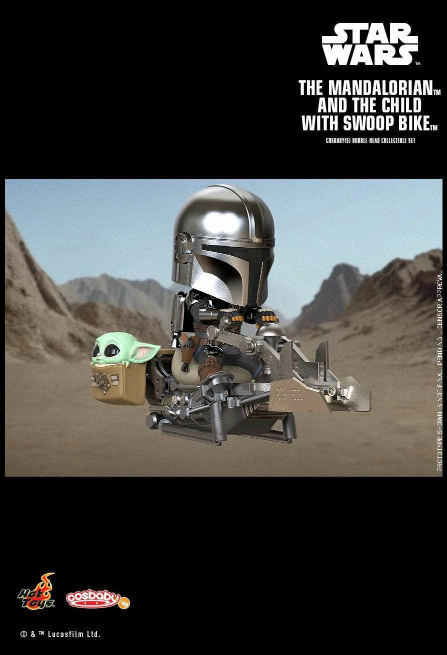 Hot Toys STAR WARS COSB846 The Mandalorian & Child with Swoop Bike Cosbaby Box Set