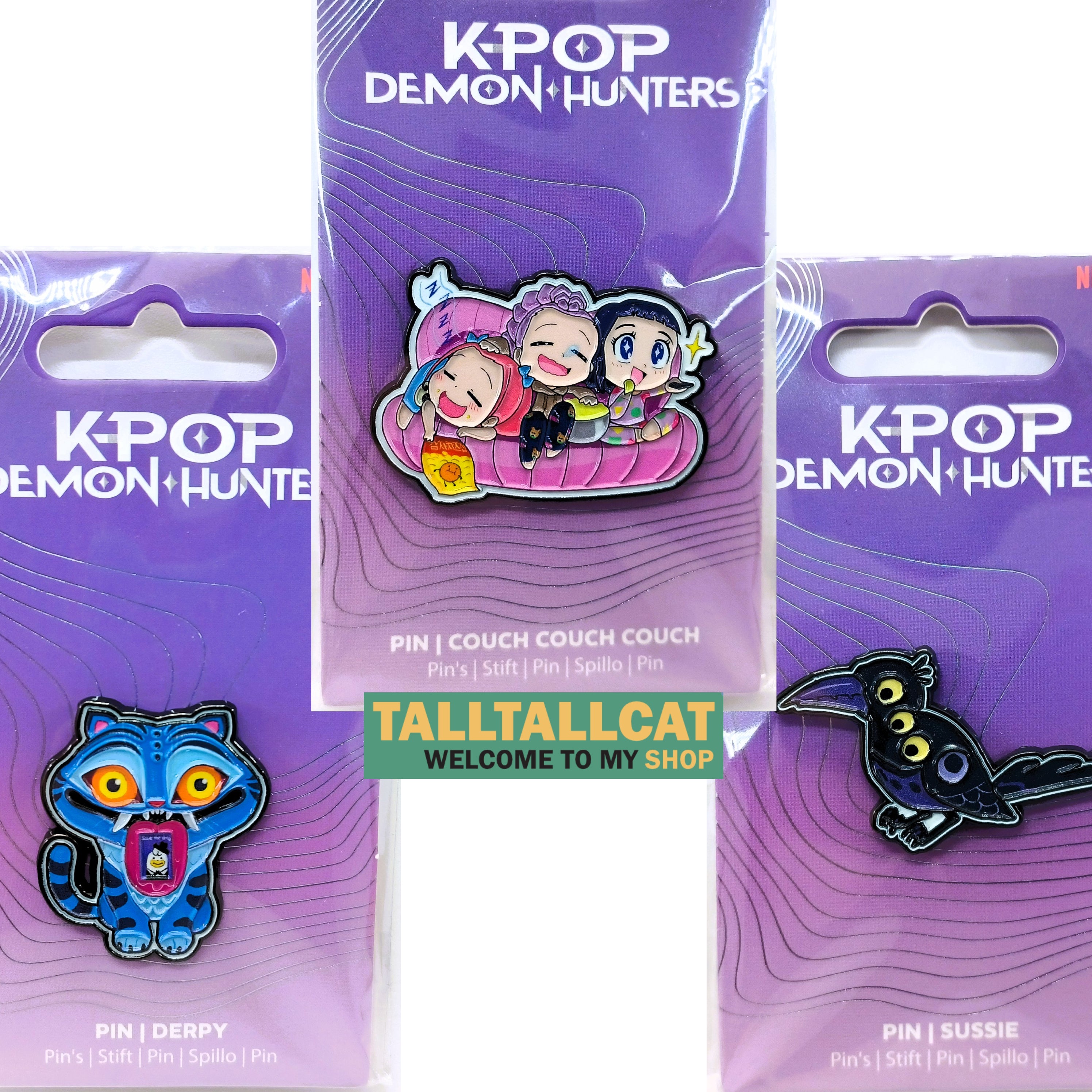 Netflix K-Pop Kpop Demon Hunters Pin ( RUMI, MIRA, ZOEY, Sussie, Derpy Tiger )