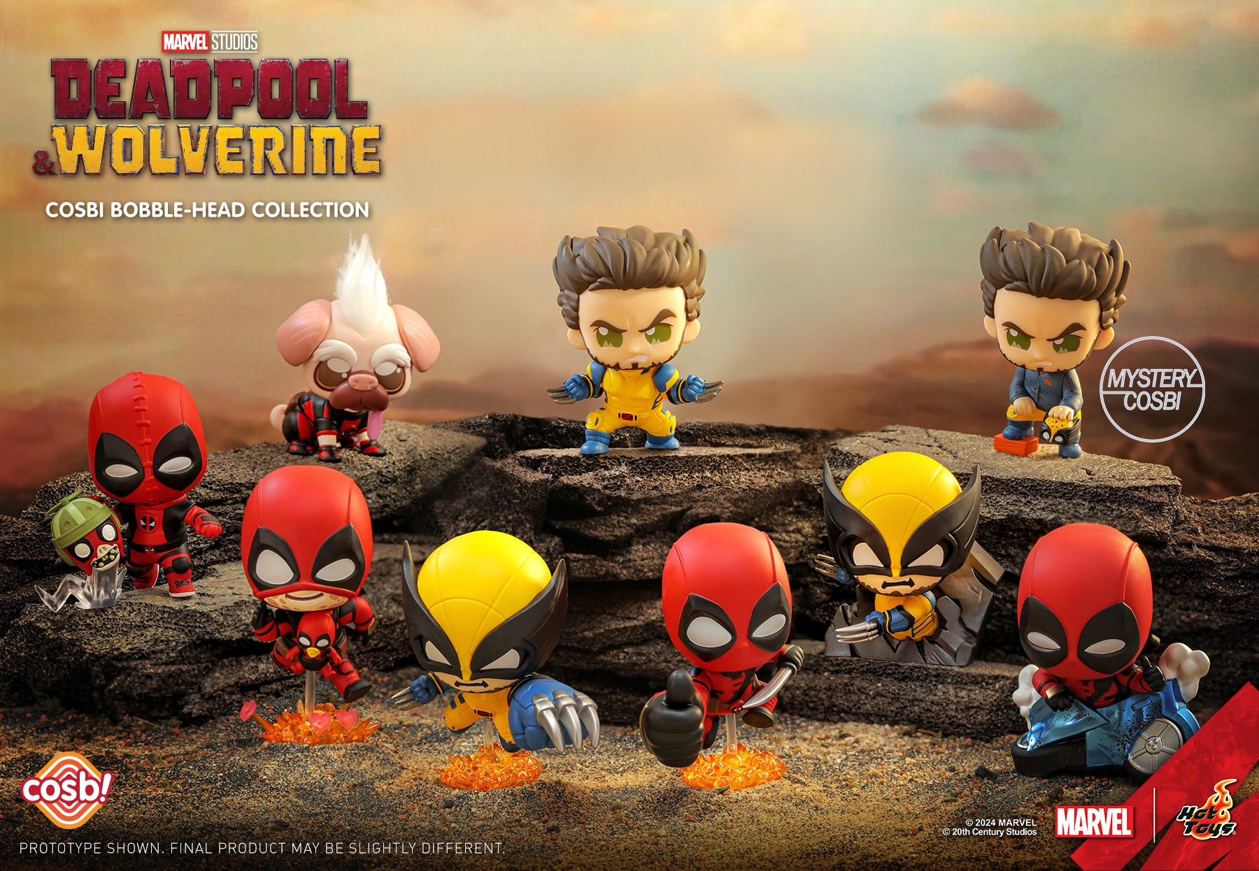 Marvel Hot Toys CBX183 Deadpool & Wolverine Cosbi Full Box ( Case of 8pcs. )