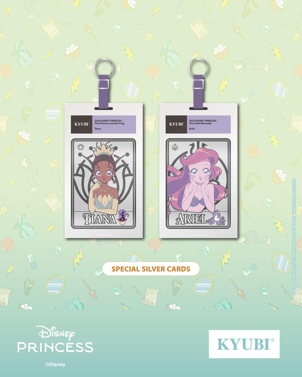 KYUBI Disney PRINCESS Metal Card Charm Single Sealed Box (5 packs)