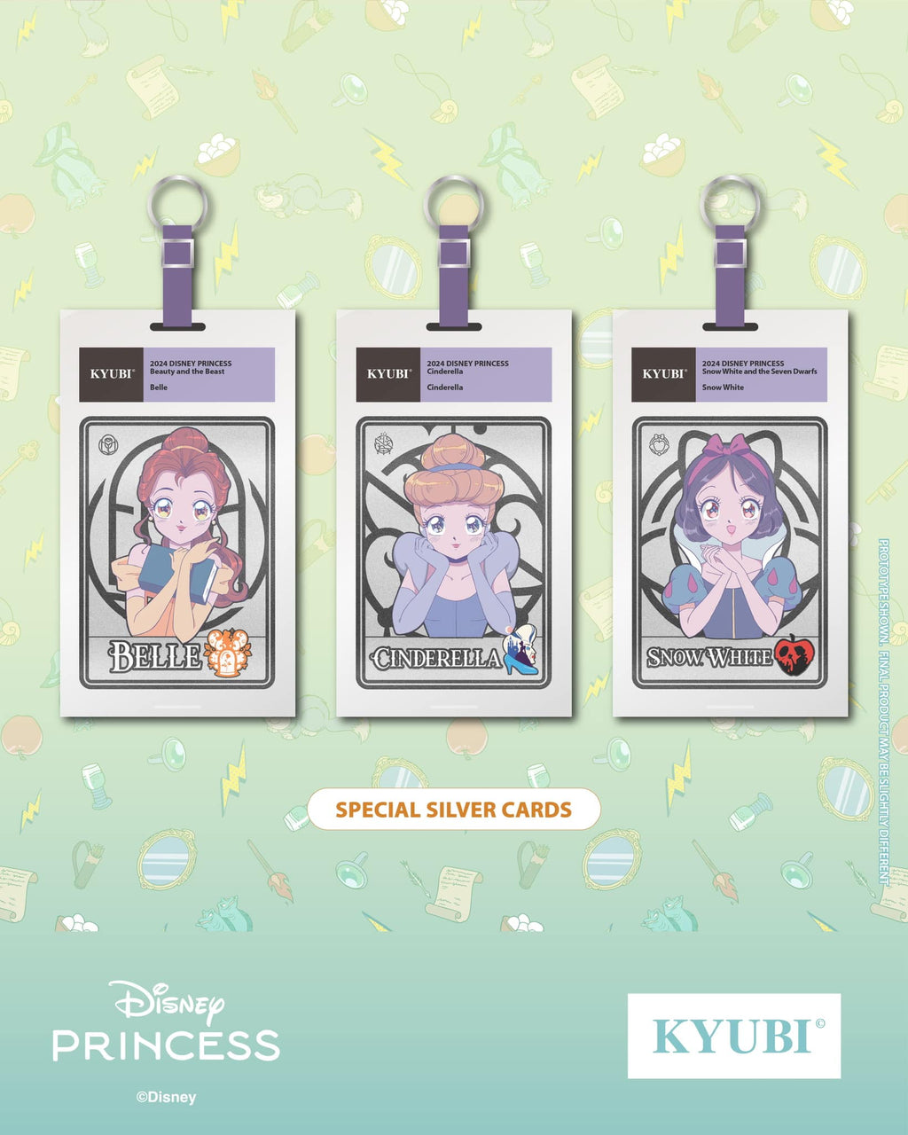 KYUBI Disney PRINCESS Metal Card Charm Single Sealed Box (5 packs)
