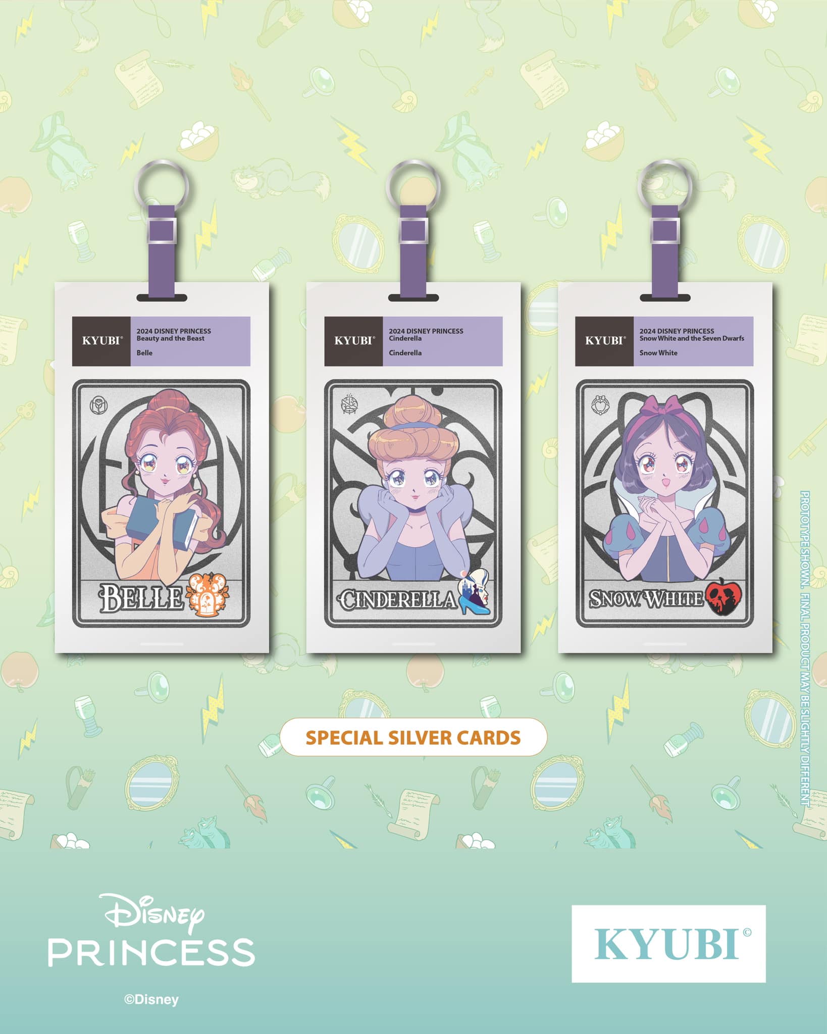 KYUBI Disney PRINCESS Metal Card Charm Single Sealed Box (5 packs)
