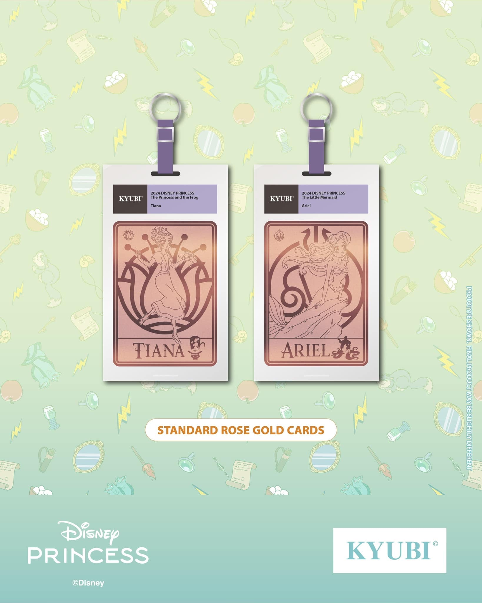 KYUBI Disney PRINCESS Metal Card Charm Single Sealed Box (5 packs)