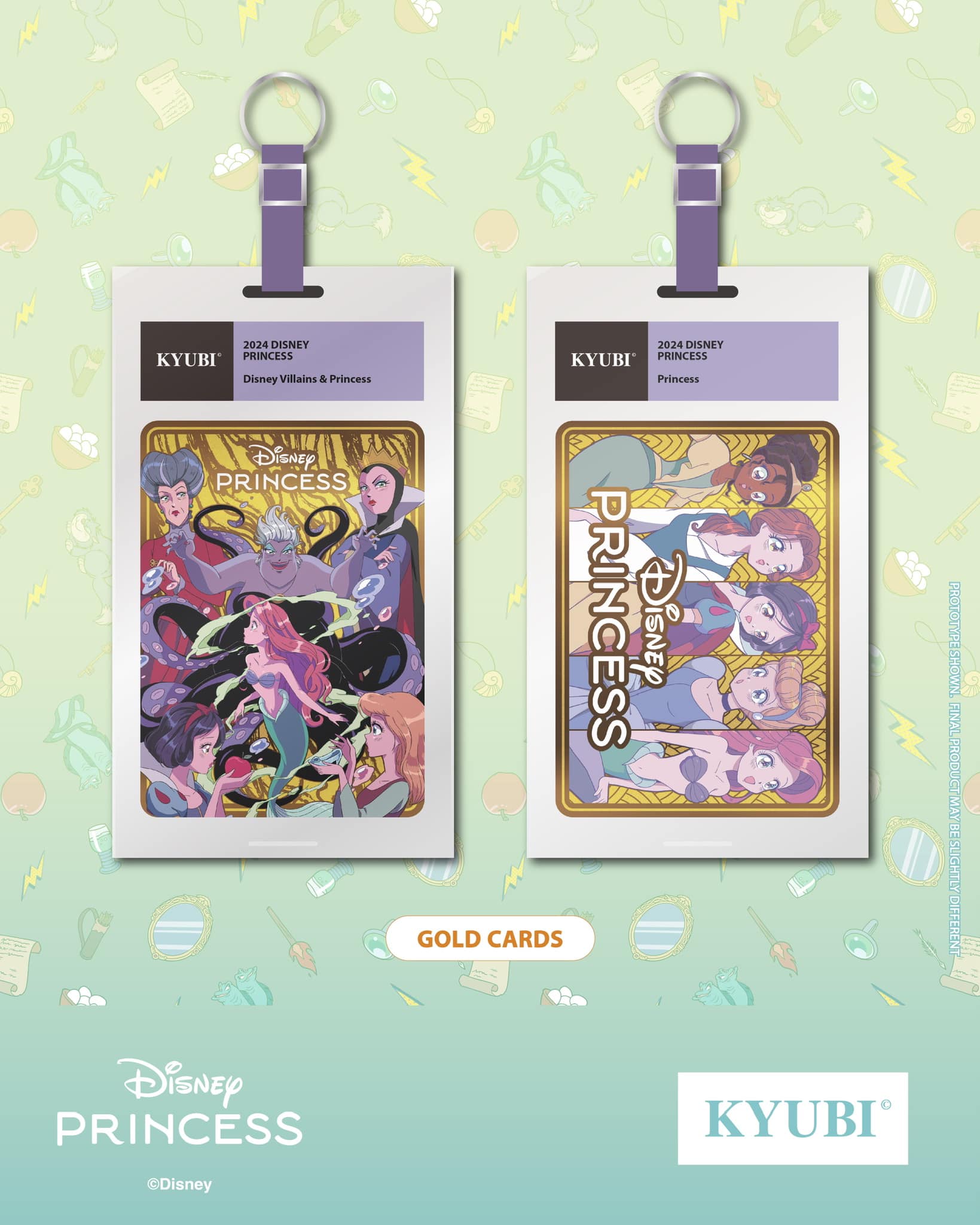 KYUBI Disney PRINCESS Metal Card Charm Single Sealed Box (5 packs)
