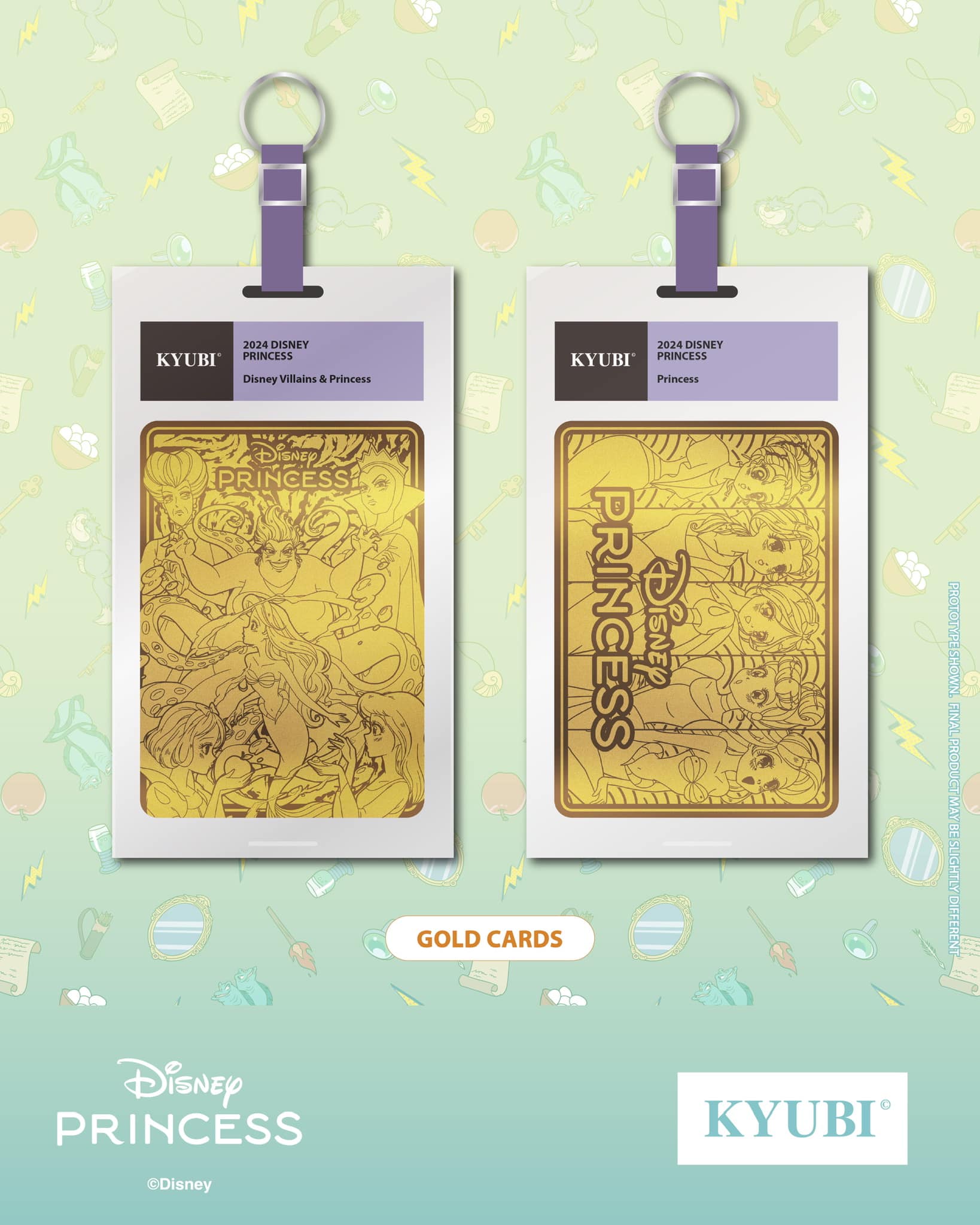 KYUBI Disney PRINCESS Metal Card Charm Single Sealed Box (5 packs)