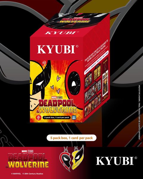 KYUBI Marvel DEADPOOL & WOLVERINE Metal Card Charm Single Sealed Box (5 packs)