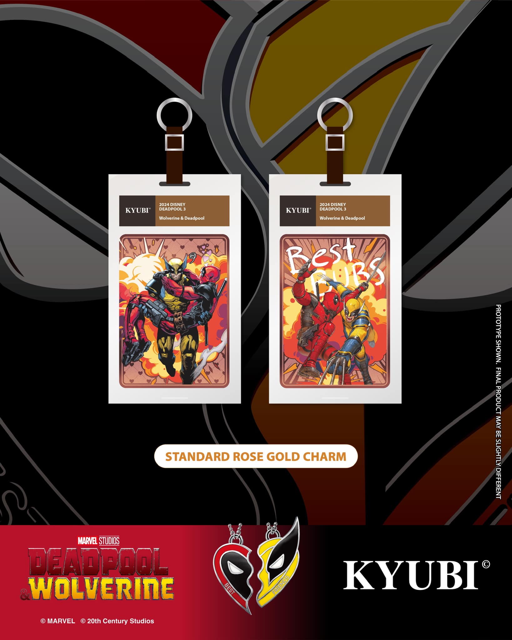 KYUBI Marvel DEADPOOL & WOLVERINE Metal Card Charm Single Sealed Box (5 packs)