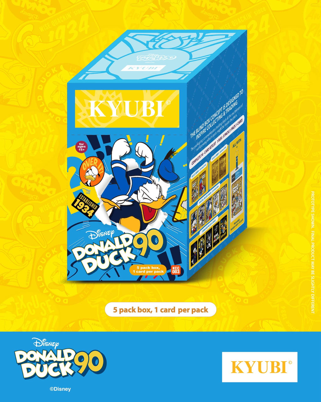 KYUBI Disney DONALD DUCK 90 Metal Card Charm Single Sealed Box ( 5 packs )