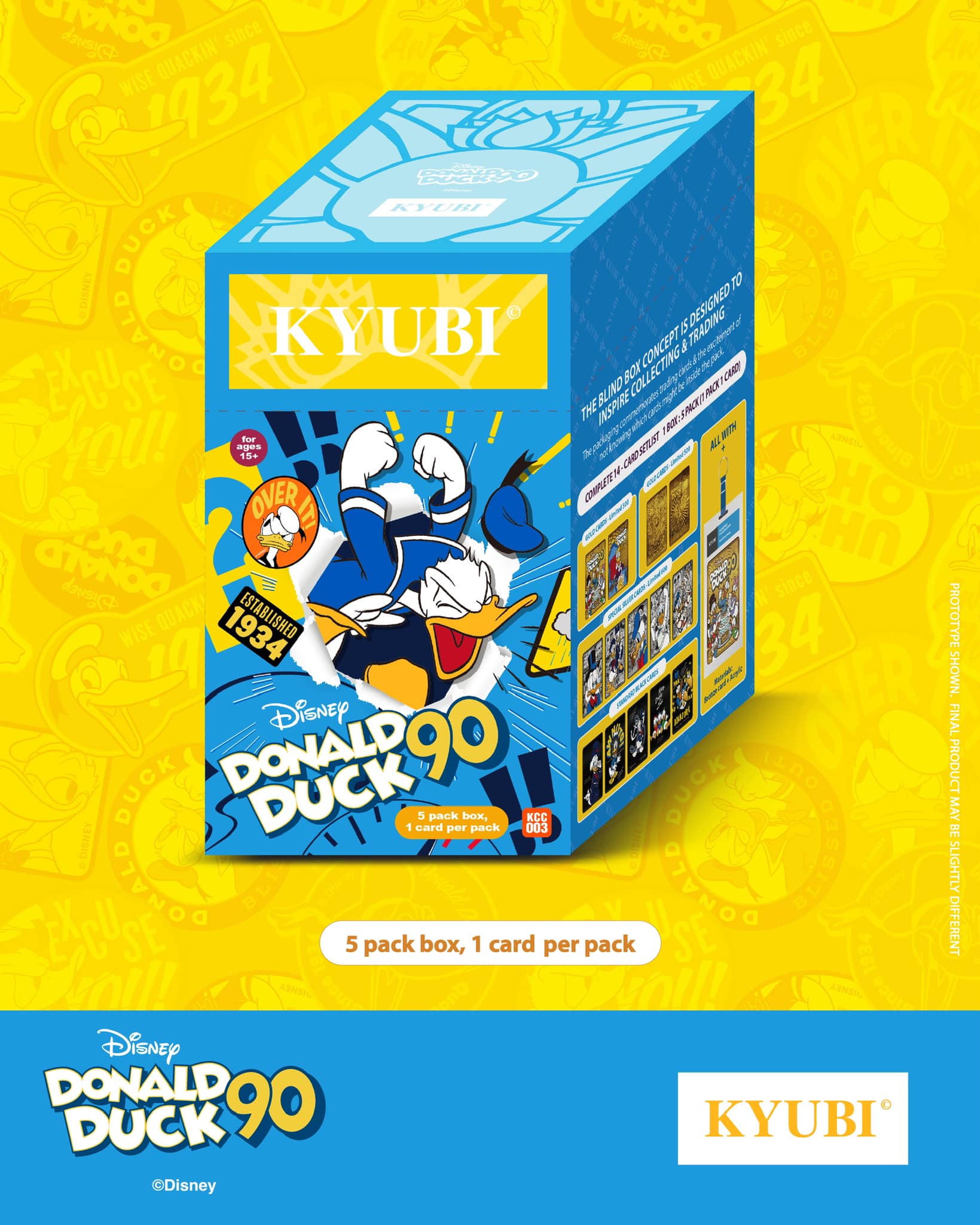 KYUBI Disney DONALD DUCK 90 Metal Card Charm Single Sealed Box ( 5 packs )