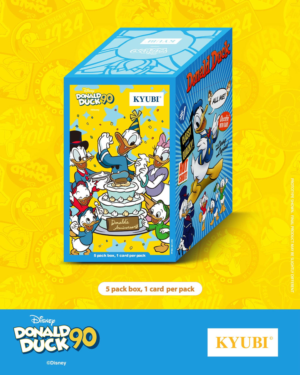 KYUBI Disney DONALD DUCK 90 Metal Card Charm Single Sealed Box ( 5 packs )