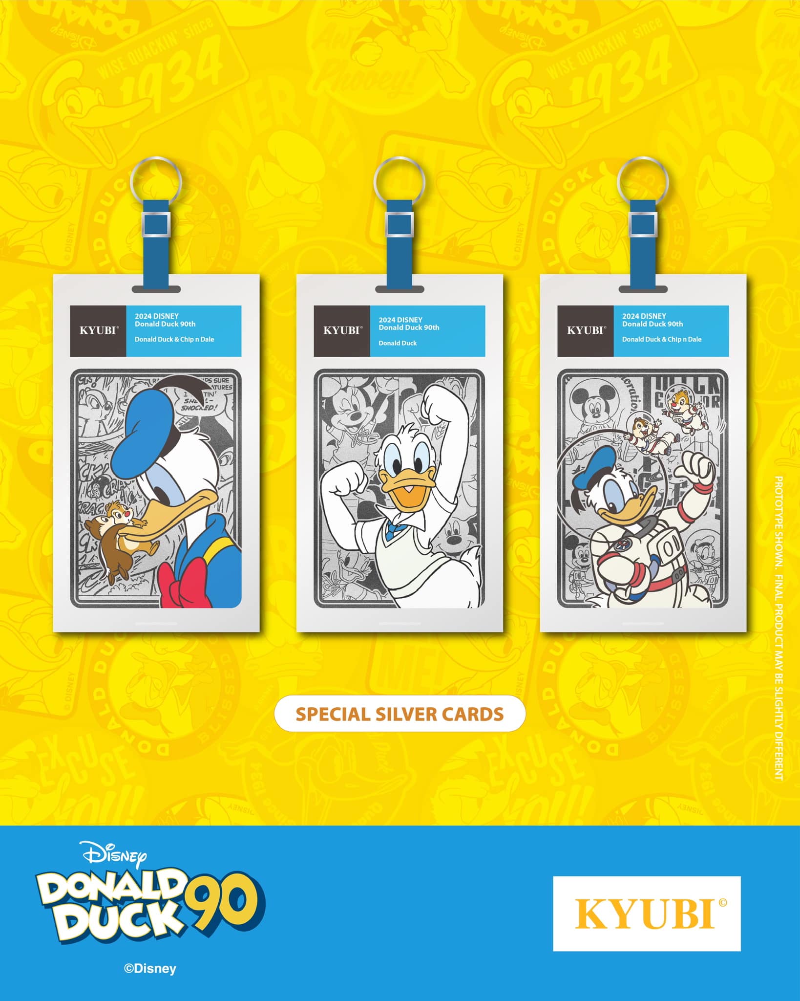 KYUBI Disney DONALD DUCK 90 Metal Card Charm Single Sealed Box ( 5 packs )