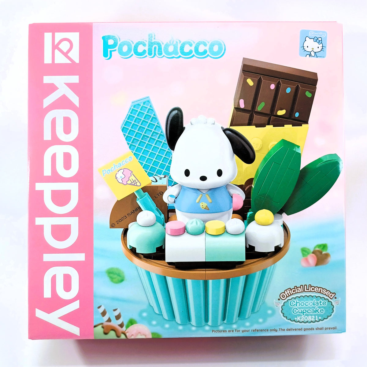 Sanrio x Keeppley K20821 Pochacco Chocolate Cupcake Building Blocks Toy