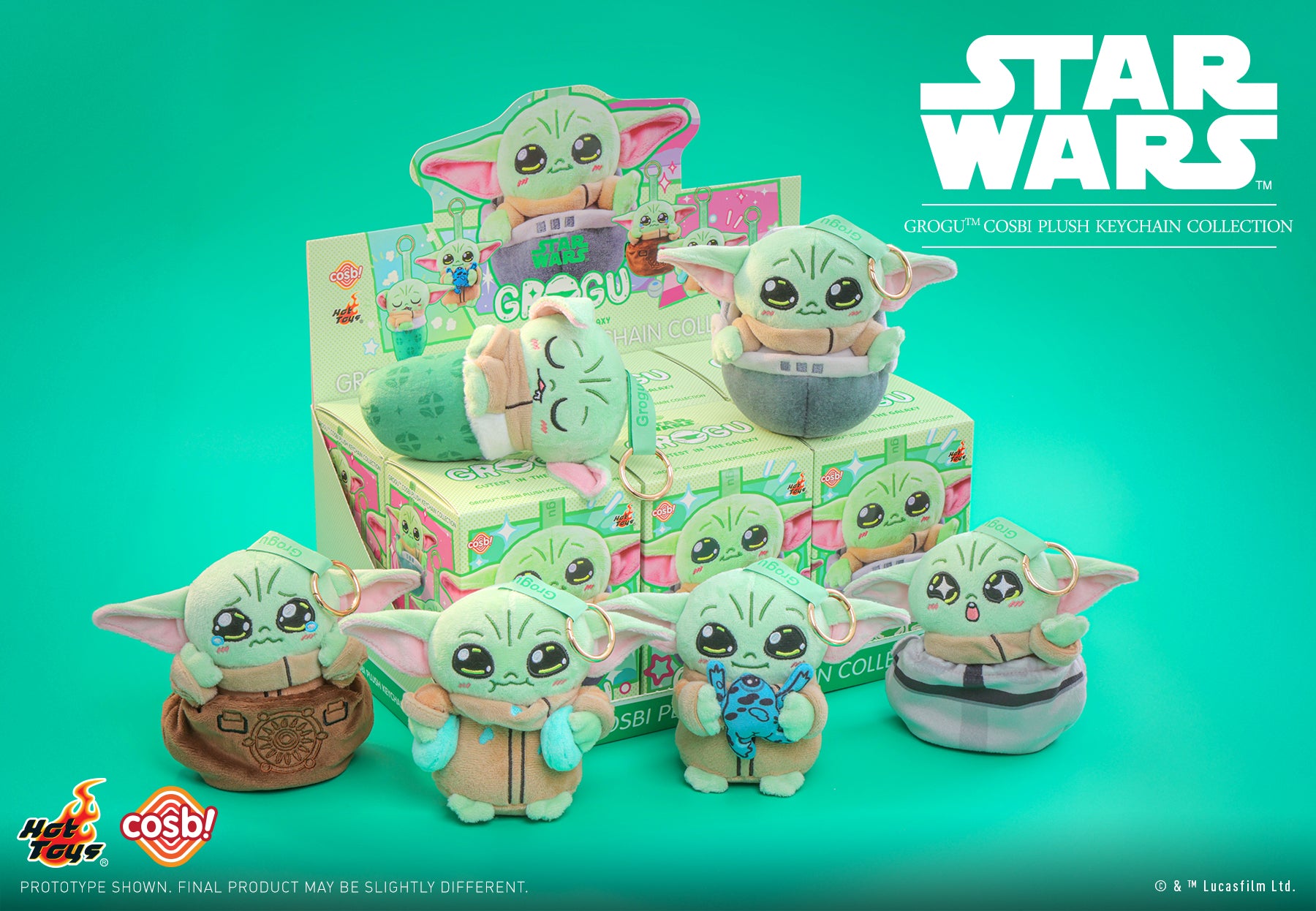 Hot Toys x Disney+ PPLU044N Star Wars Grogu Cosbi Plush Keychain Full Box (Case of 6pcs.)