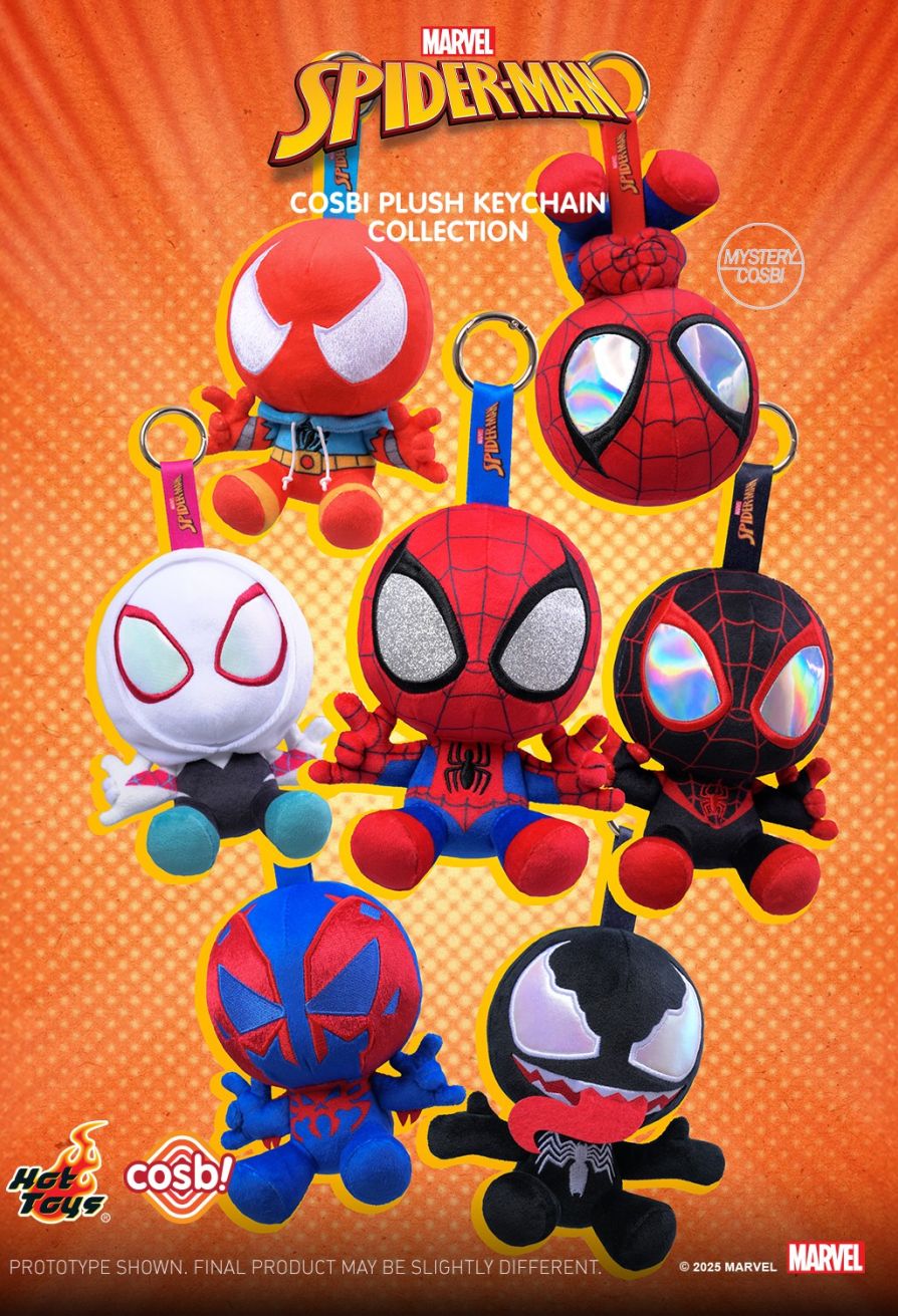 Share Hot Toys PPLU071N Spider-Man (Marvel Comics) Cosbi Plush Keychain Full Box (Case of 6pcs.)