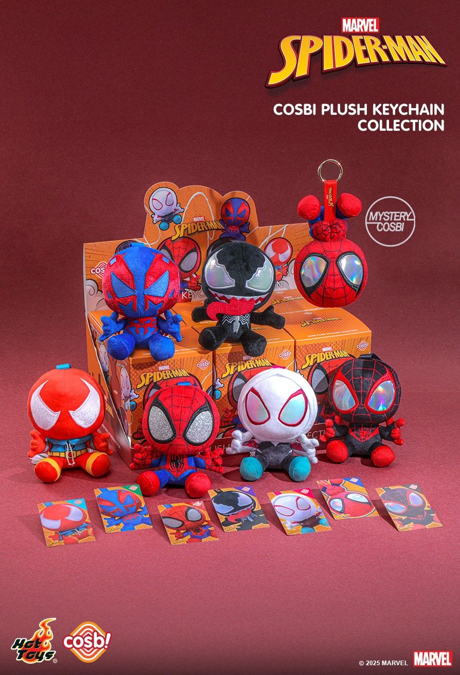Share Hot Toys PPLU071N Spider-Man (Marvel Comics) Cosbi Plush Keychain Full Box (Case of 6pcs.)