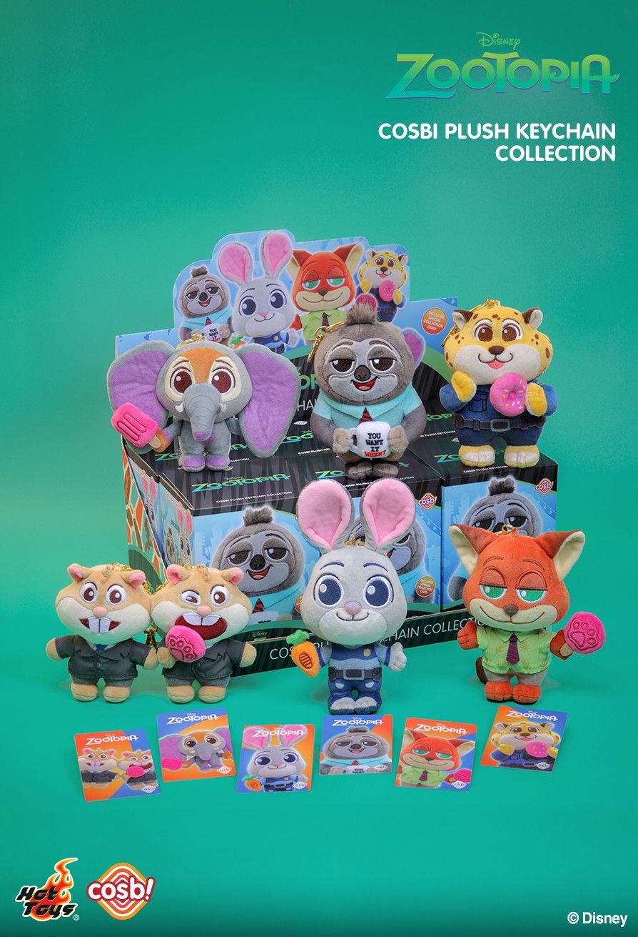 Hot Toys PPLU074N Zootopia 2 Cosbi Plush Keychain Collection Full Box (Case of 6pcs.)