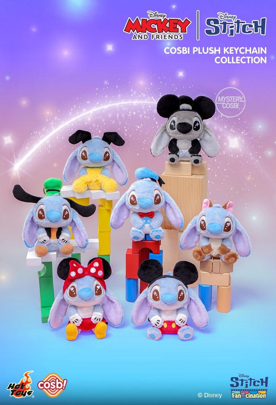 Hot Toys x Disney PPLU089N Mickey & Friends | Stitch Cosbi Plush Keychain Collection Full Box (Case of 6pcs.)