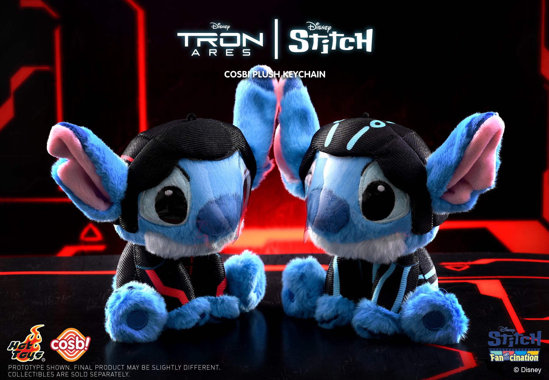 Hot Toys x Disney PPLU098N PPLU099N Tron Stitch Cosbi Plush Keychain