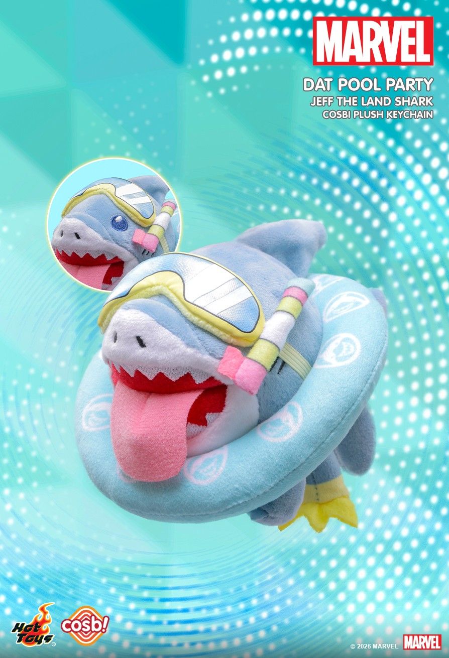 Hot Toys x Marvel PPLU108N Jeff the Land Shark Cosbi Plush Keychain Full Box (Case of 6)