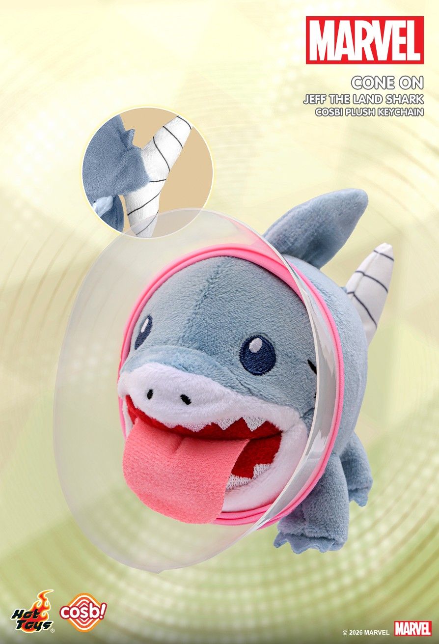 Hot Toys x Marvel PPLU108N Jeff the Land Shark Cosbi Plush Keychain Full Box (Case of 6)