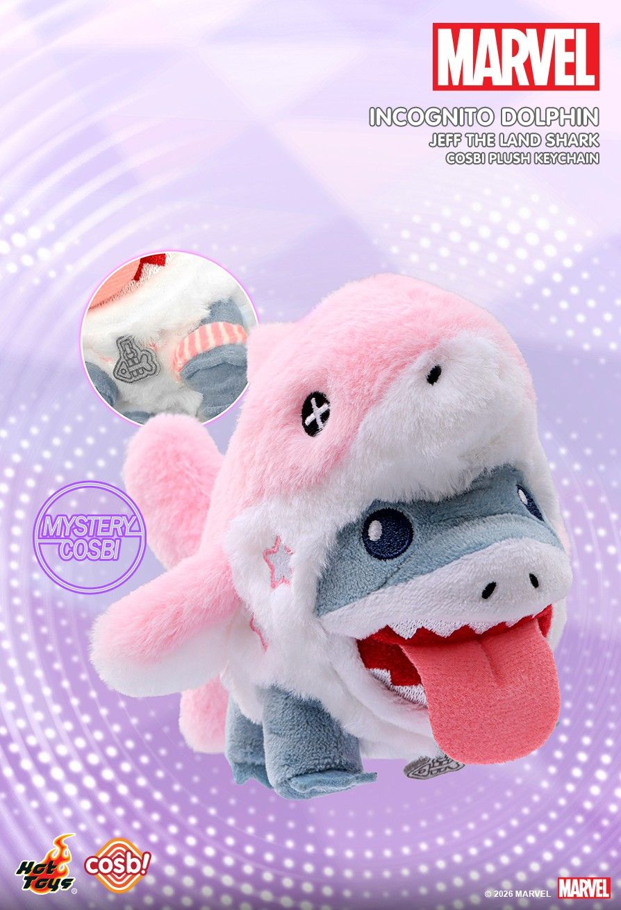 Hot Toys x Marvel PPLU108N Jeff the Land Shark Cosbi Plush Keychain Full Box (Case of 6)