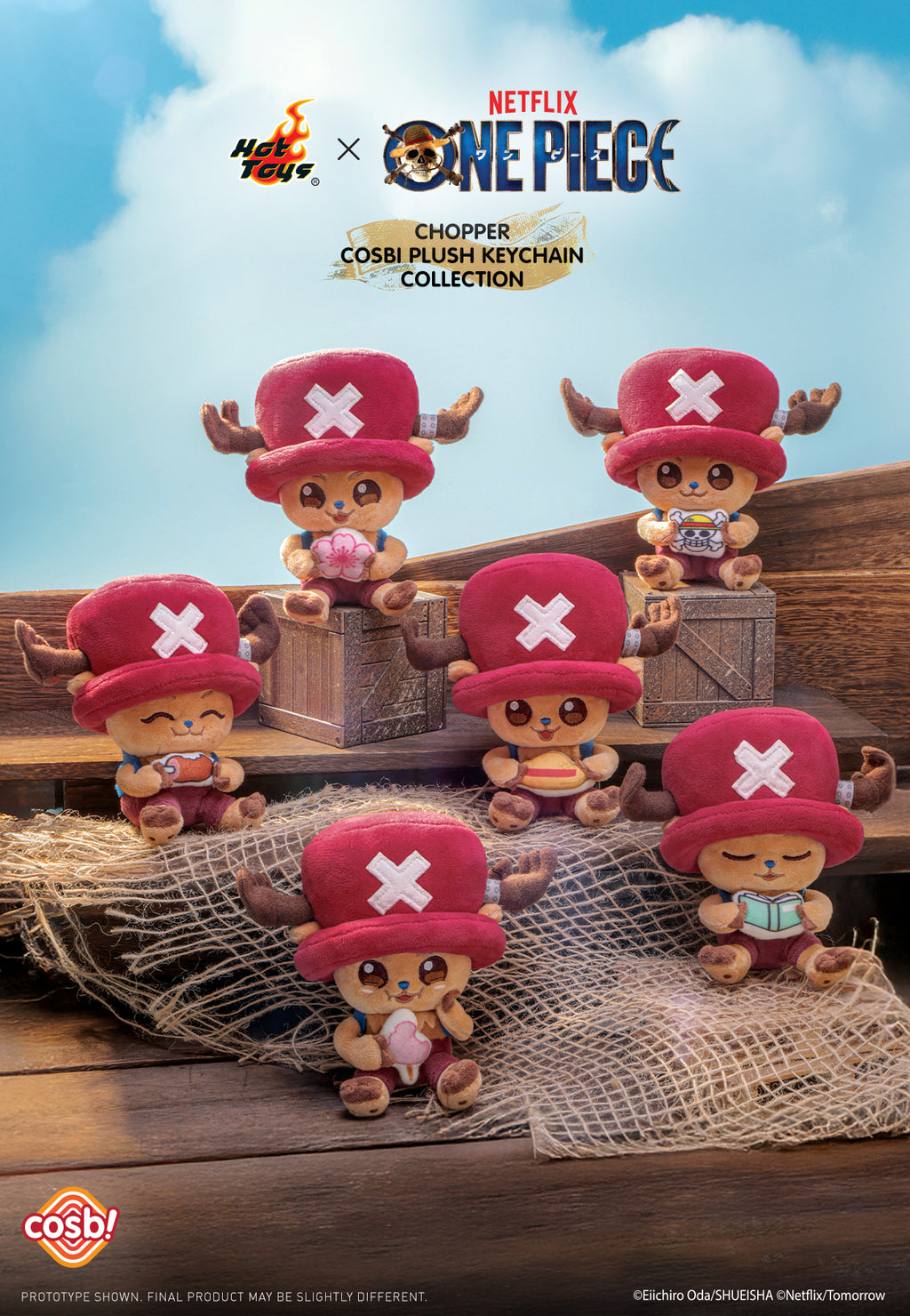 Hot Toys x Netflix PPLU109N One Piece Chopper Cosbi Plush Keychain Full Box (Case of 6)