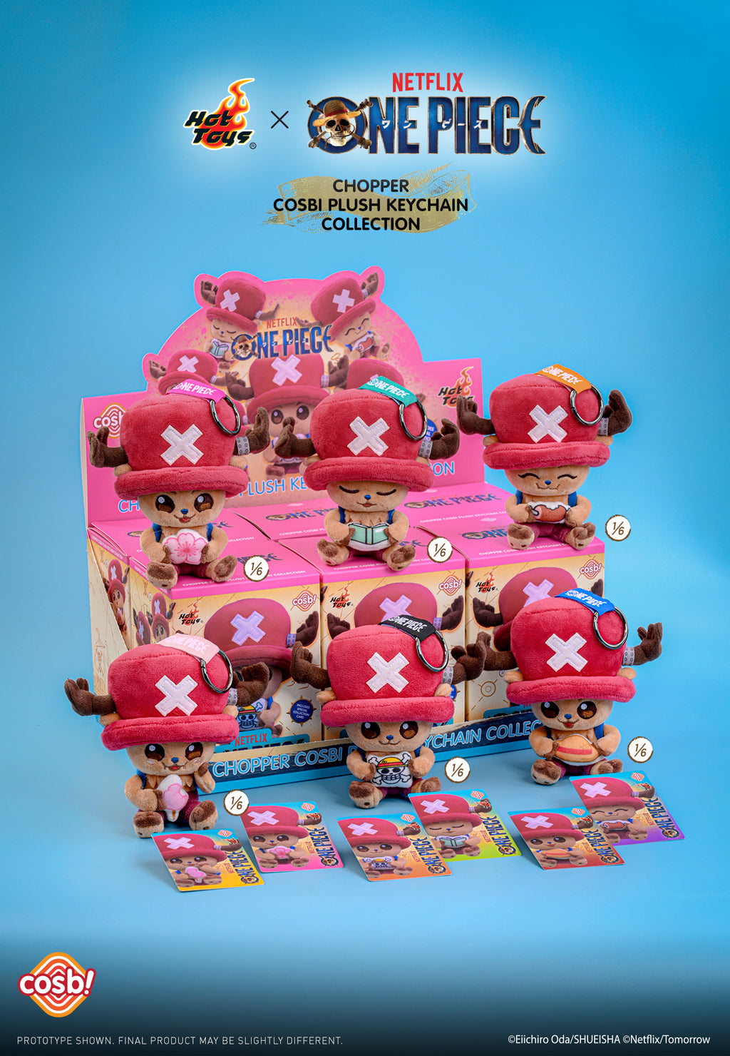 Hot Toys x Netflix PPLU109N One Piece Chopper Cosbi Plush Keychain Full Box (Case of 6)