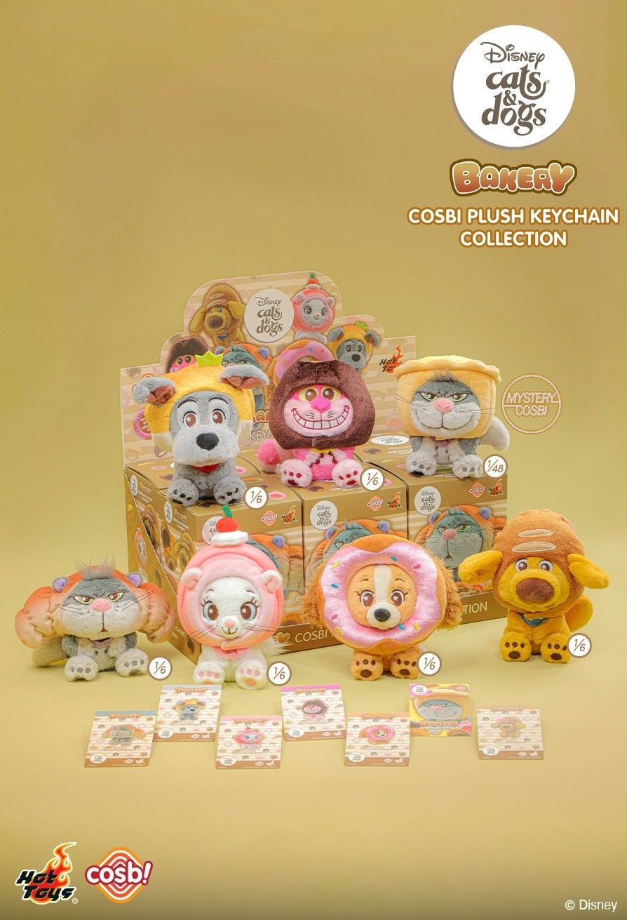 Hot Toys x Disney PPLU111N Cats & Dogs Bakery Cosbi Plush Keychain Full Box (Case of 6pcs.)