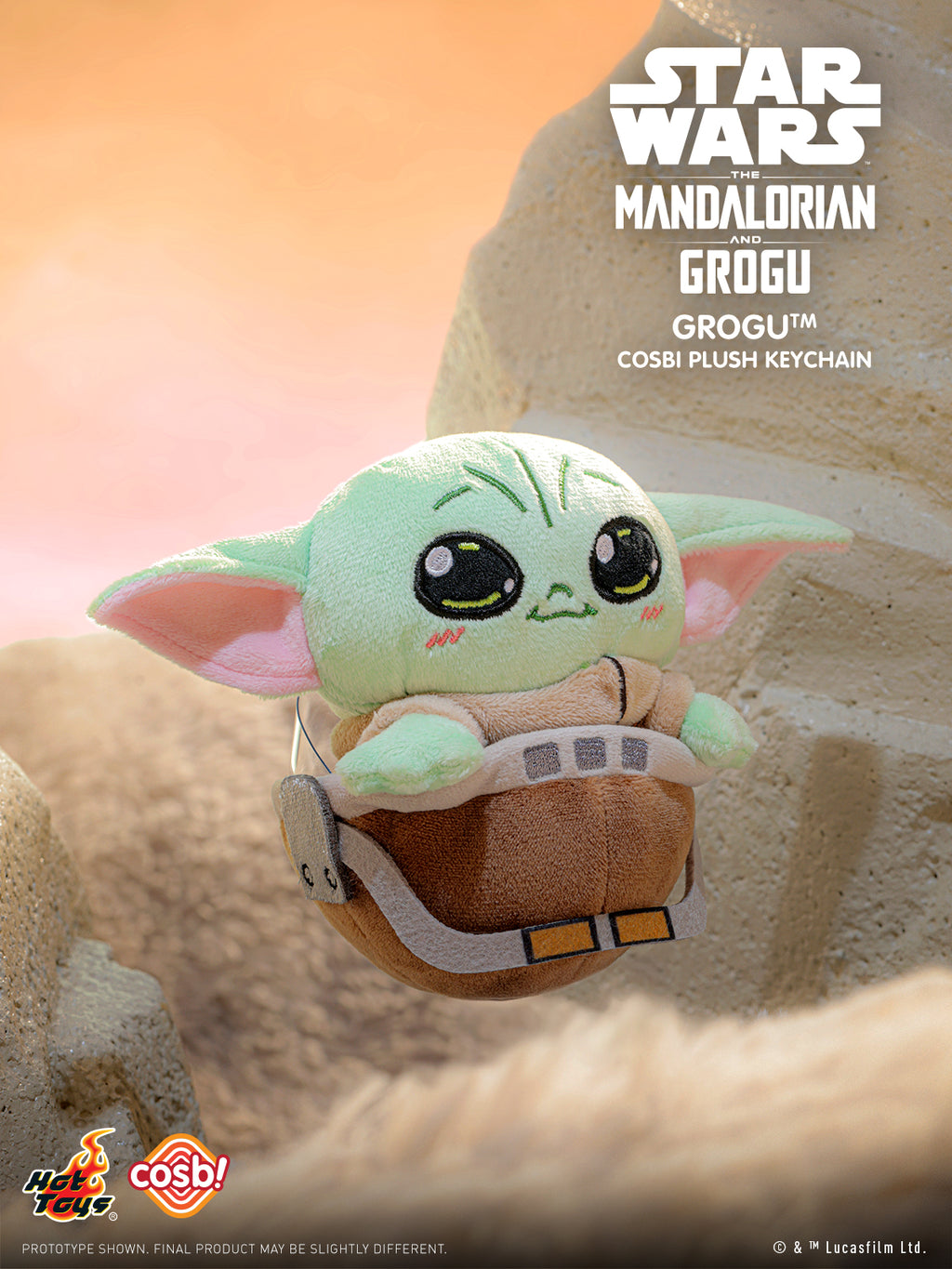 Hot Toys x Disney+ PPLU112N Star Wars The Mandalorian & Grogu Cosbi Plush Keychain Full Box (Case of 6)