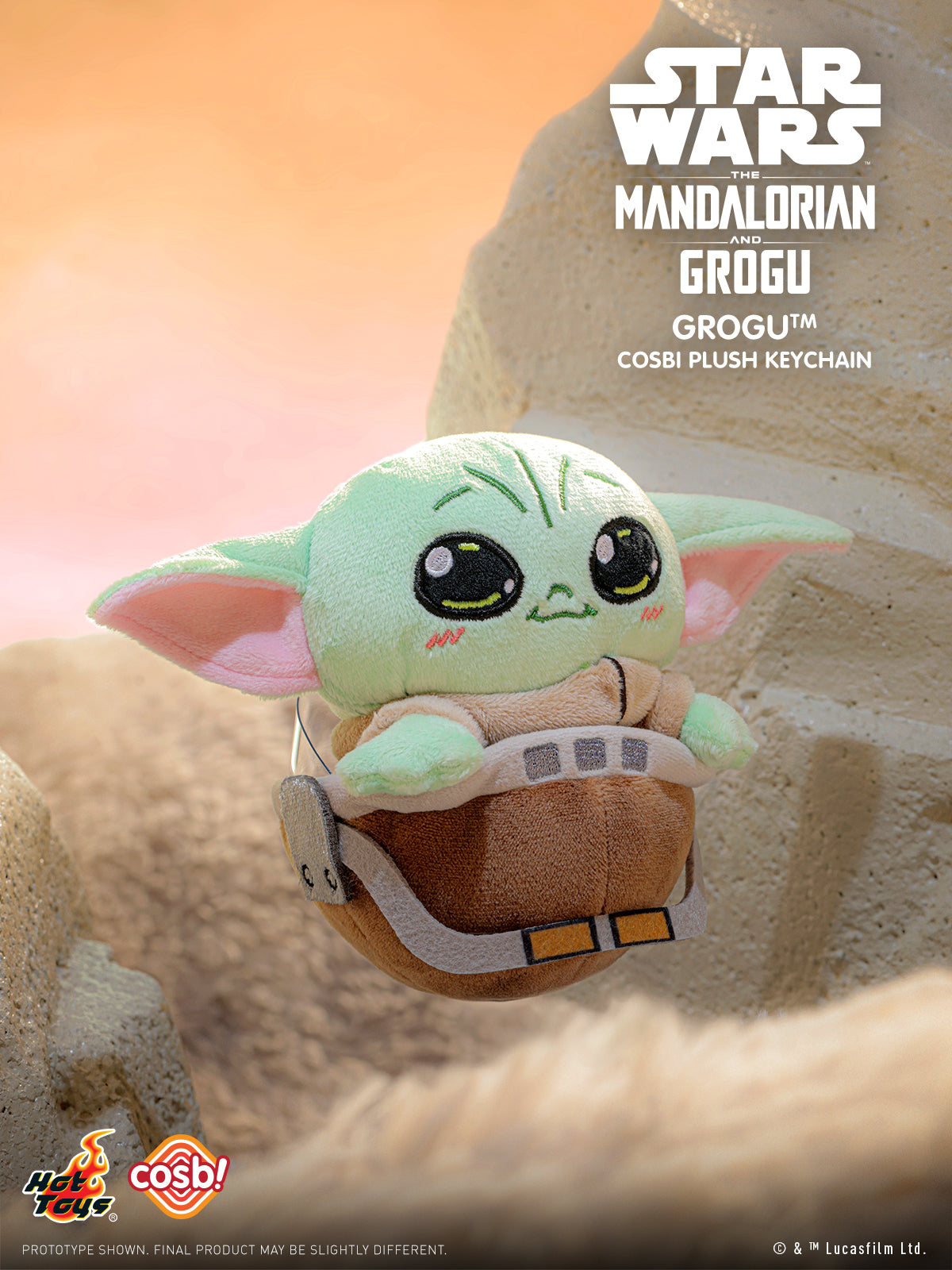 Hot Toys x Disney+ PPLU112N Star Wars The Mandalorian & Grogu Cosbi Plush Keychain Full Box (Case of 6)