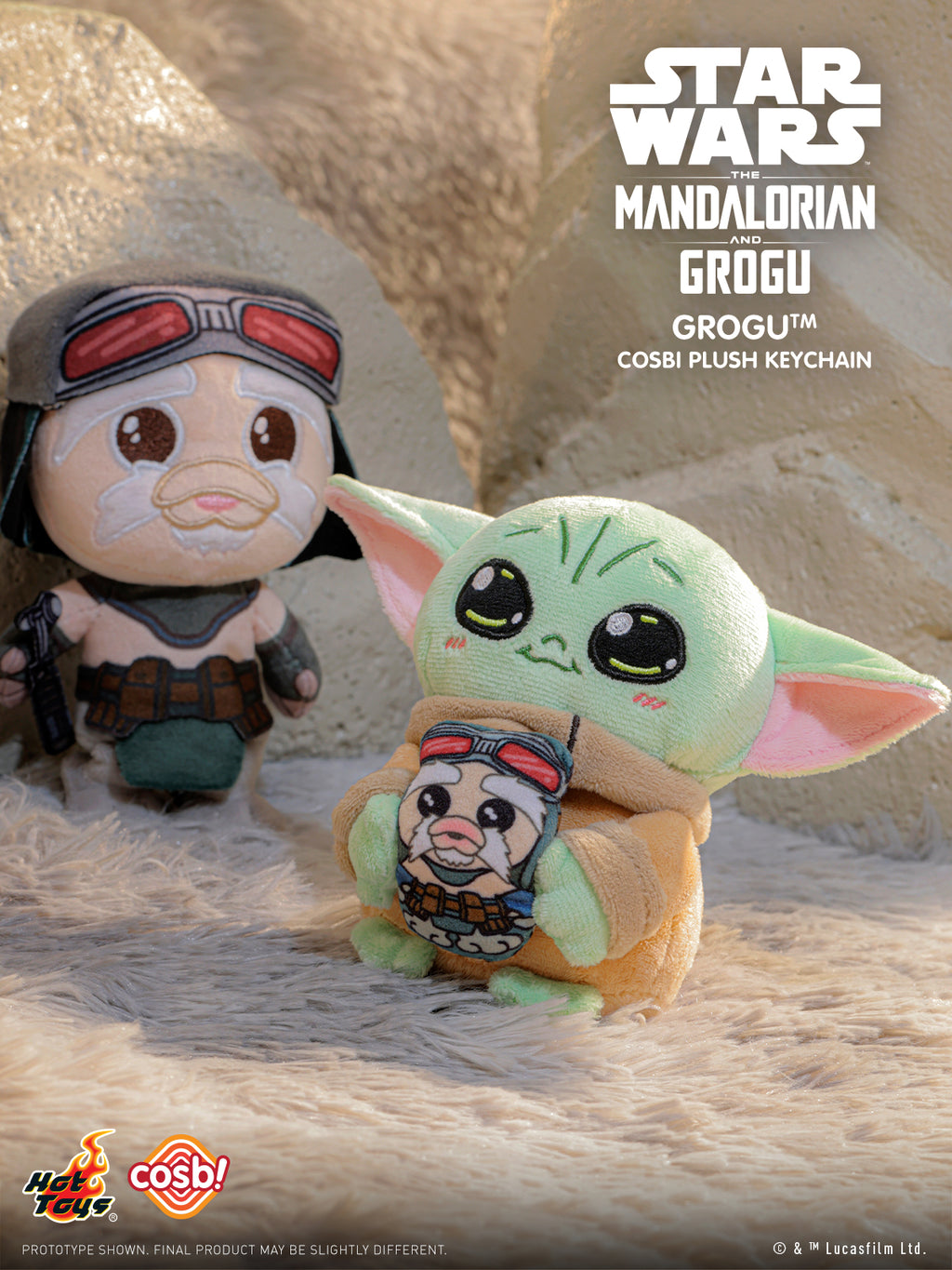 Hot Toys x Disney+ PPLU112N Star Wars The Mandalorian & Grogu Cosbi Plush Keychain Full Box (Case of 6)