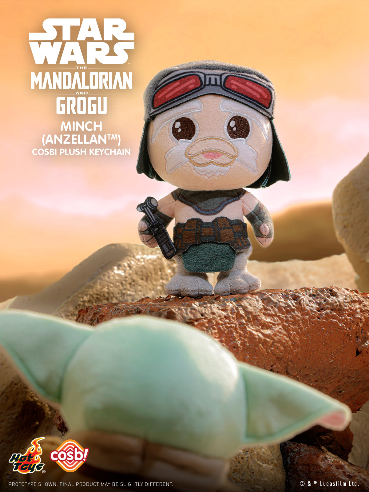 Hot Toys x Disney+ PPLU112N Star Wars The Mandalorian & Grogu Cosbi Plush Keychain Full Box (Case of 6)